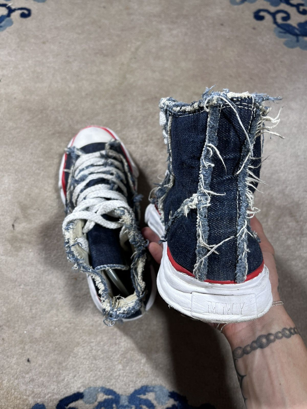 Maison MIHARA YASUHIRO × Nigel Cabourn Mihara Yasuhiro x Nigel Cabourne Hank Hi Top Denim Sneaker Size US 9.5 / EU 42-43 - 6 Thumbnail