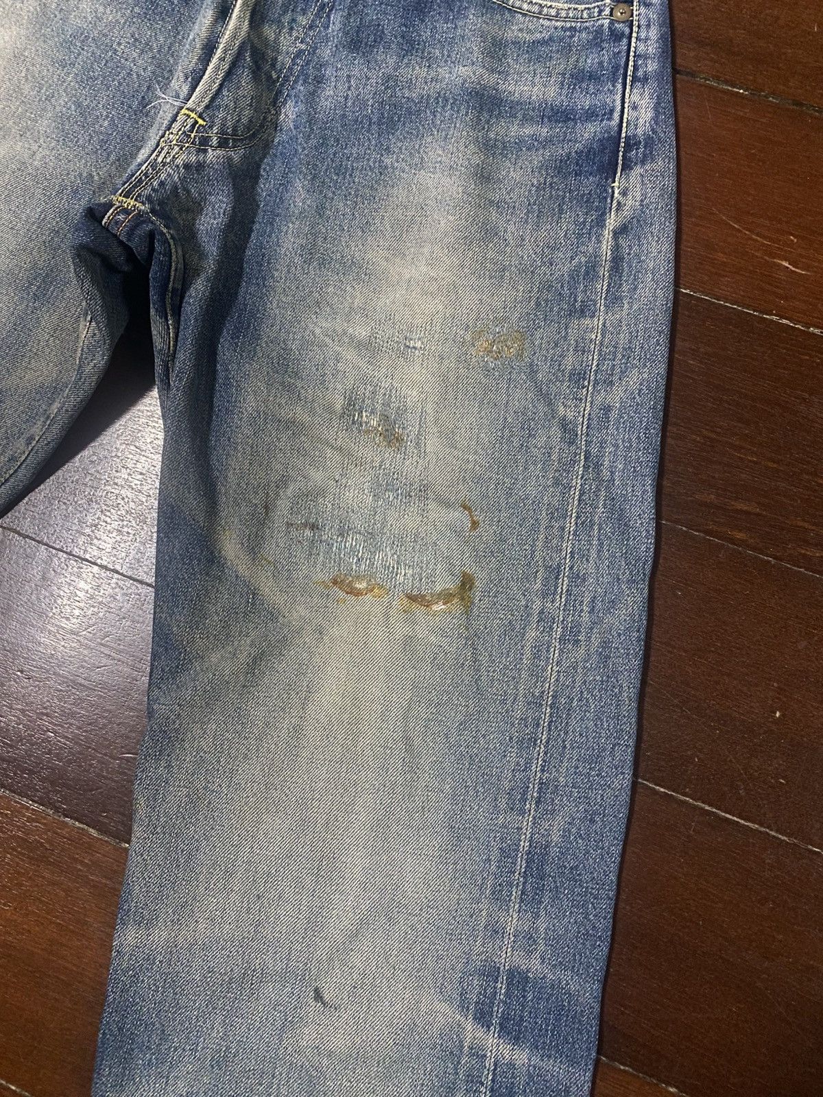 Burgus Plus Vintage Burgus Plus Hinoya Co Distressed mud wash Selvedge Size US 30 / EU 46 - 7 Thumbnail