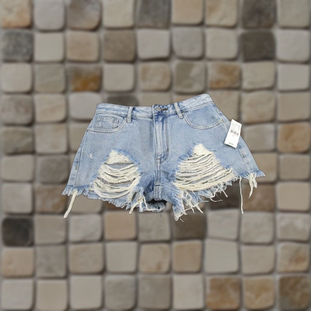 Pacsun Pacsun Womens 25 High Rise Festival Light Wash Denim Cut Offs Ripped NEW Shorts Blue Size 25 PacSun Festival Womens Cut-Off Denim Shorts Size 42" / US 20 - 1 Thumbnail