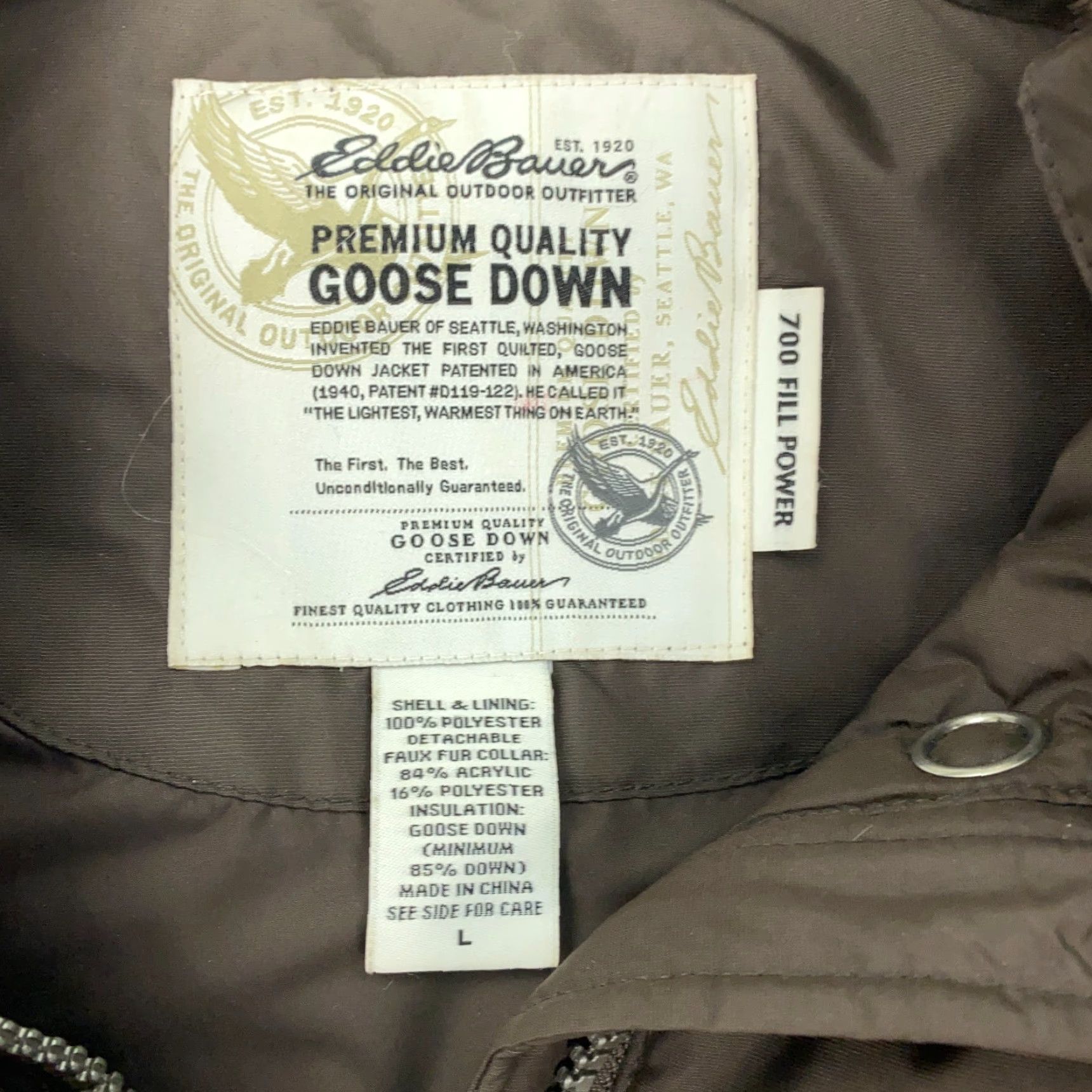 Eddie Bauer VINTAGE Eddie Bauer Goose Down Vest Womens Large Brown Down Faux Fur Collar Size L / US 10 / IT 46 - 3 Thumbnail