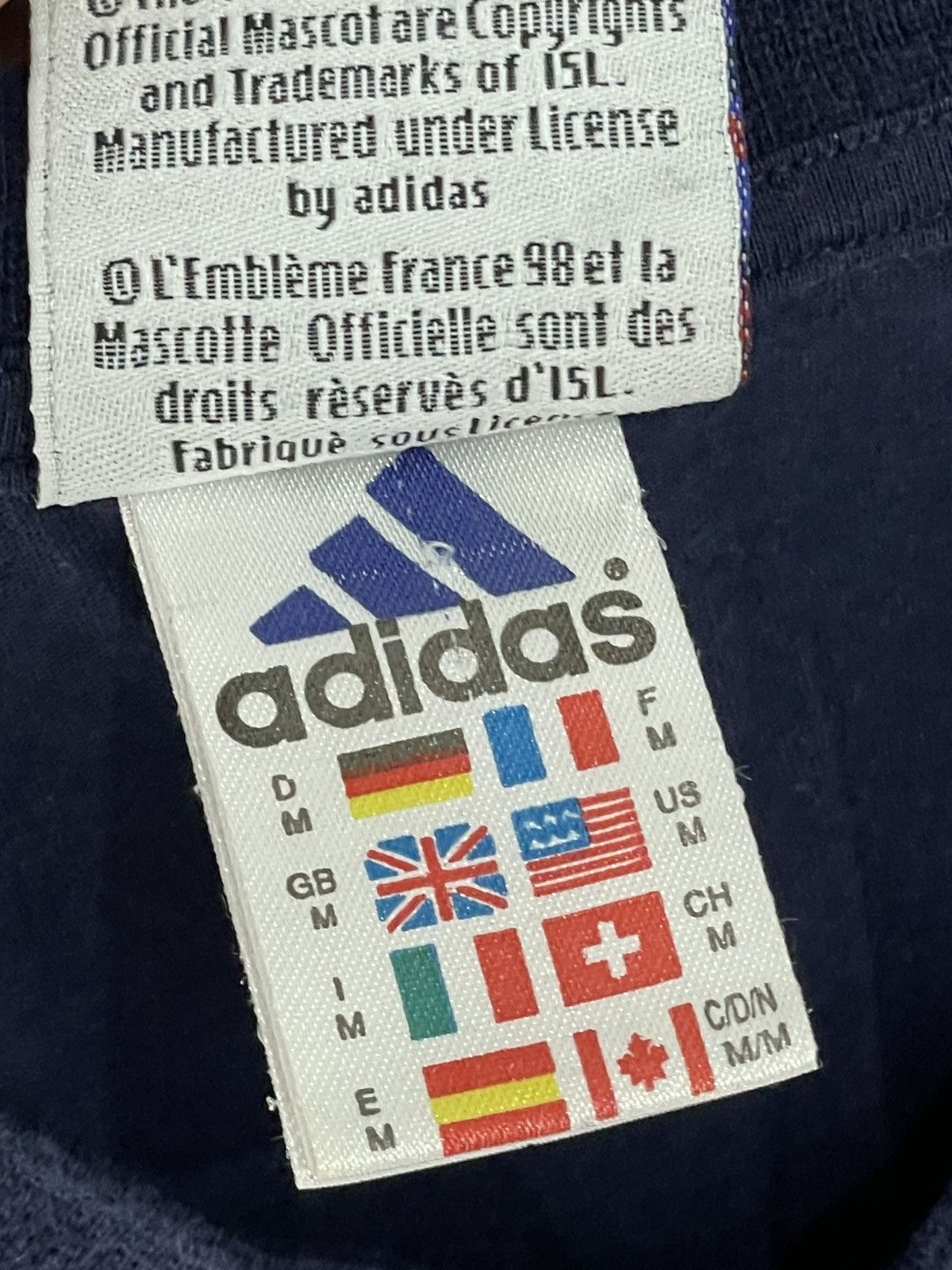 Vintage 1998 France Adidas Retro Fifa World Cup T-Shirt Size US M / EU 48-50 / 2 - 8 Thumbnail