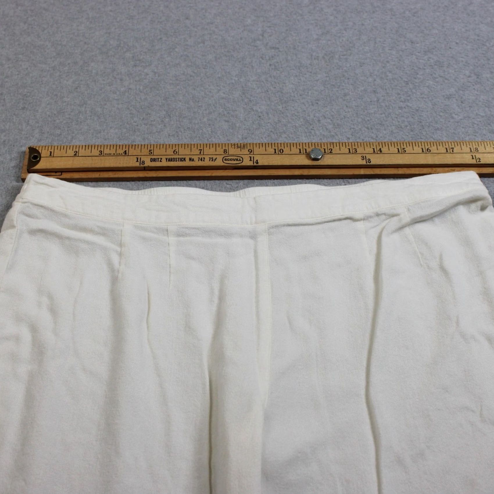 Soft Surroundings Soft Surroundings Pants Women L White Elastic Waist Cropped Knit Relaxed Casual Boho Vintage: No Size 36" / US 14 / IT 50 - 5 Thumbnail