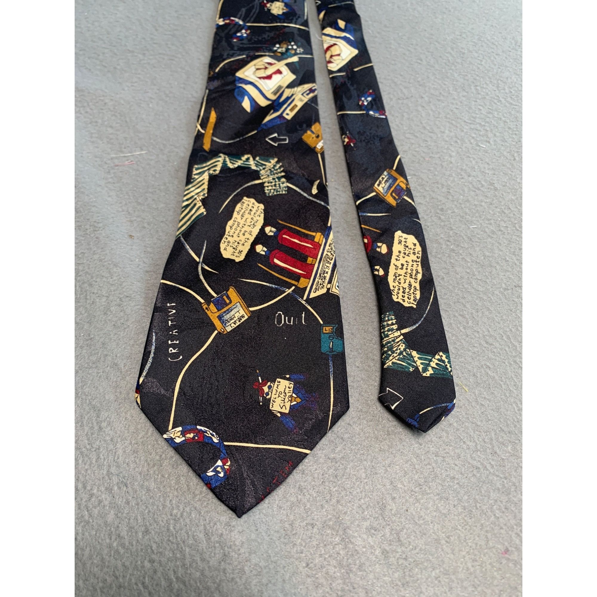 Designer Dimoda Hand Made Novelty Necktie with Computer Pattern Polye Size ONE SIZE - 5 Thumbnail