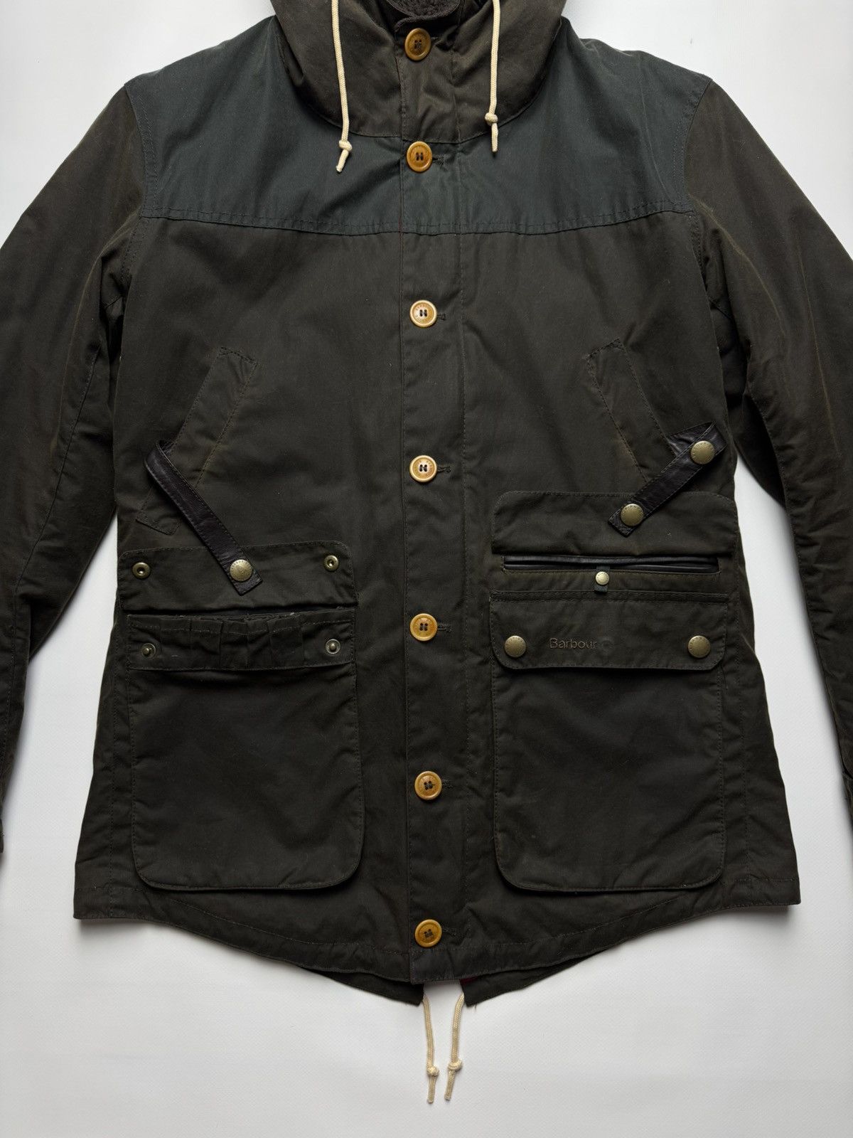 Barbour Barbour Oural Waxed Cotton Parka Jacket with Leather Patches Size US M / EU 48-50 / 2 - 7 Thumbnail