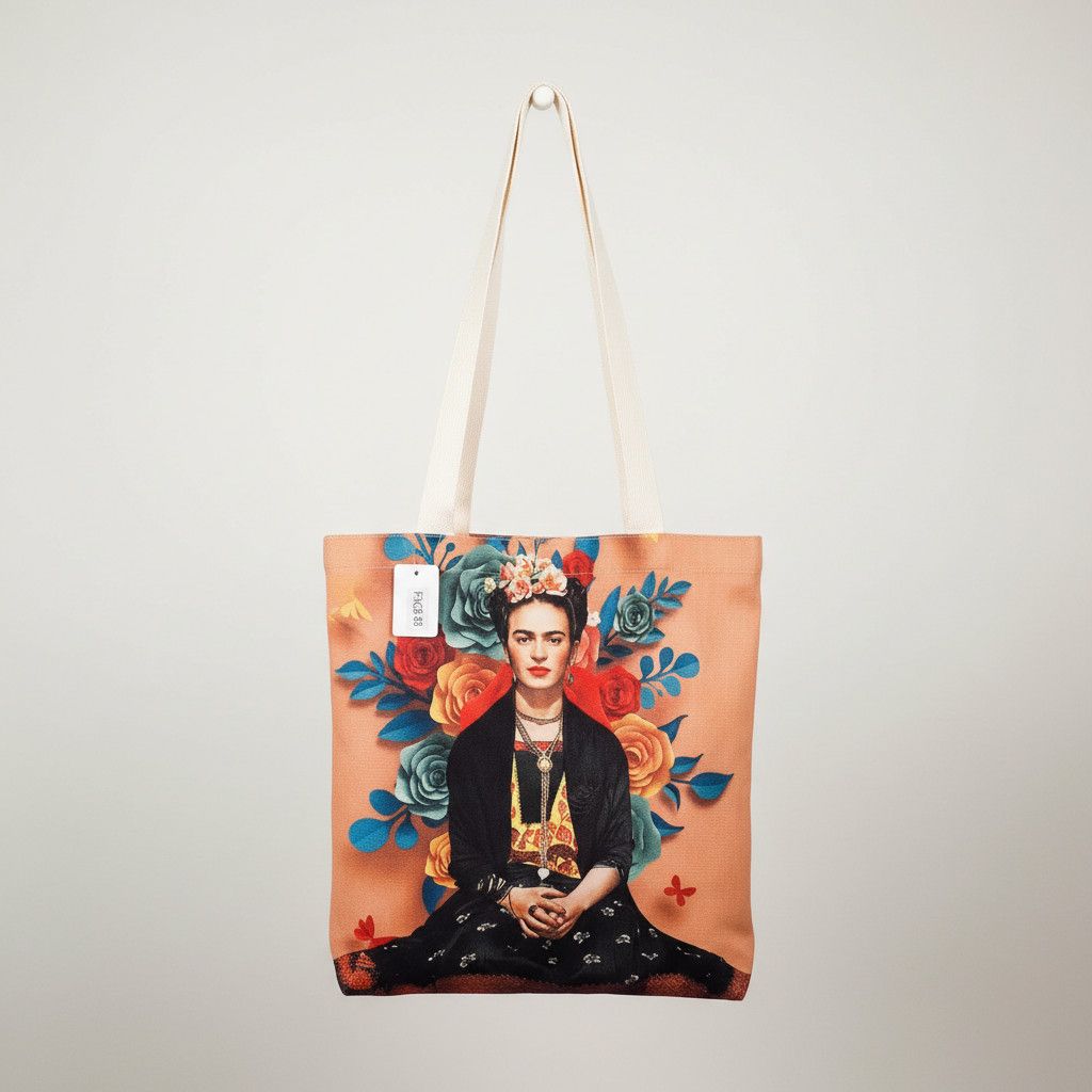 Other FRIDA KAHLO Custom Print Artisanal Linen Tote Bag Hand Size ONE SIZE - 3 Thumbnail
