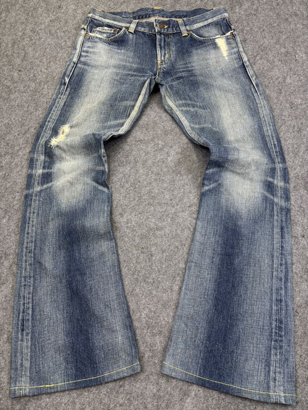 Edwin Flare💥90s Style Edwin Flare Distressed Denim F867 Size 32" / US 10 / IT 46 - 11 Thumbnail