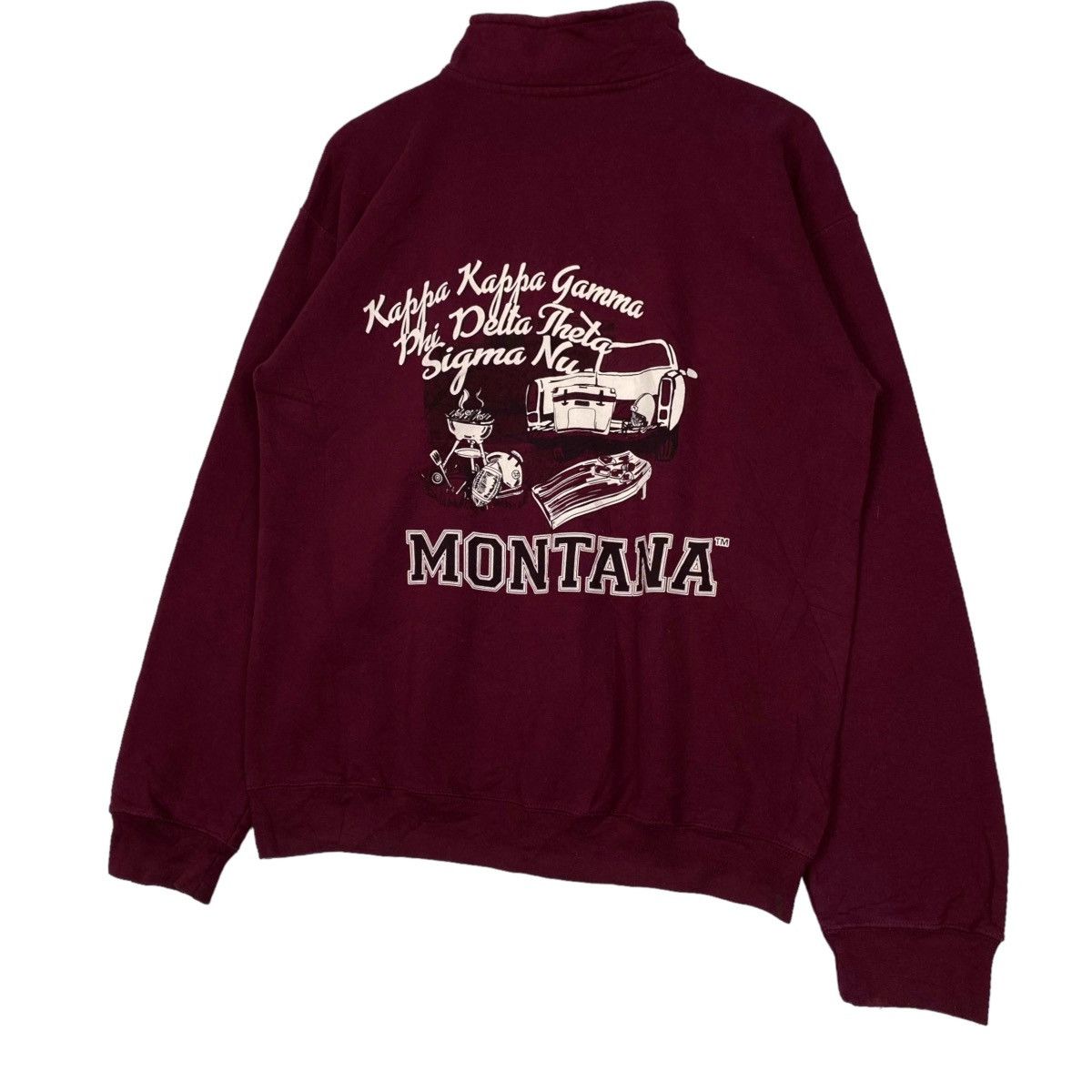 Gildan × Vintage Vintage Gildan Homecoming Quarter Zip Full Print Size M / US 6-8 / IT 42-44 - 2 Thumbnail