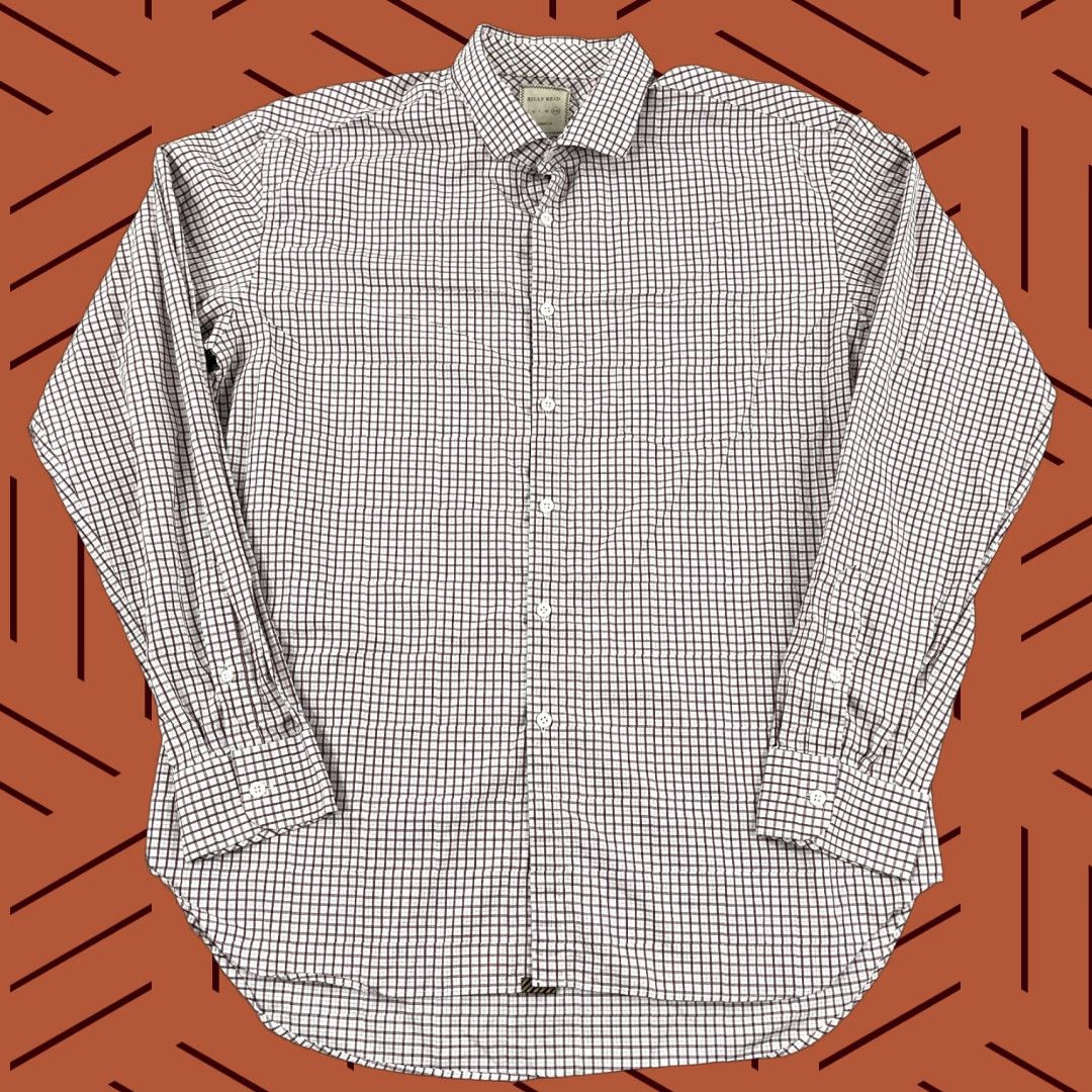 Billy Reid BILLY REID Shirt Mens 2XL XXL Red White Windowpane Check Button Up Long Sleeve Shirt Size US XXL / EU 58 / 5 - 1 Thumbnail