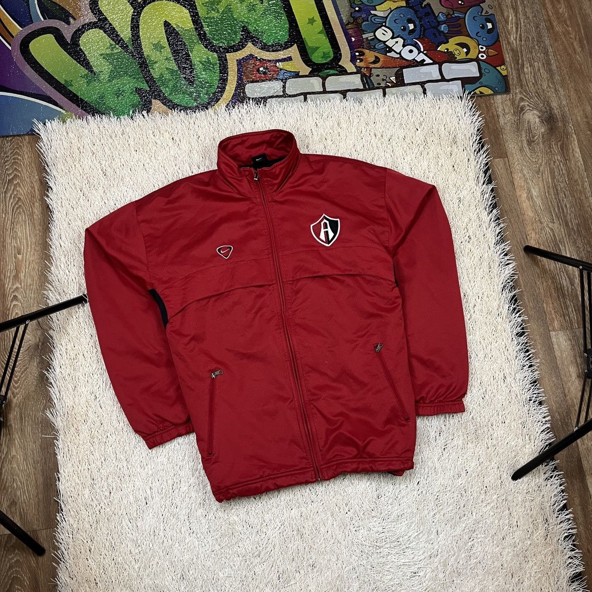 Nike Rare vintage Nike Atlas FC Soccer Football Jacket Red Mens | Grailed