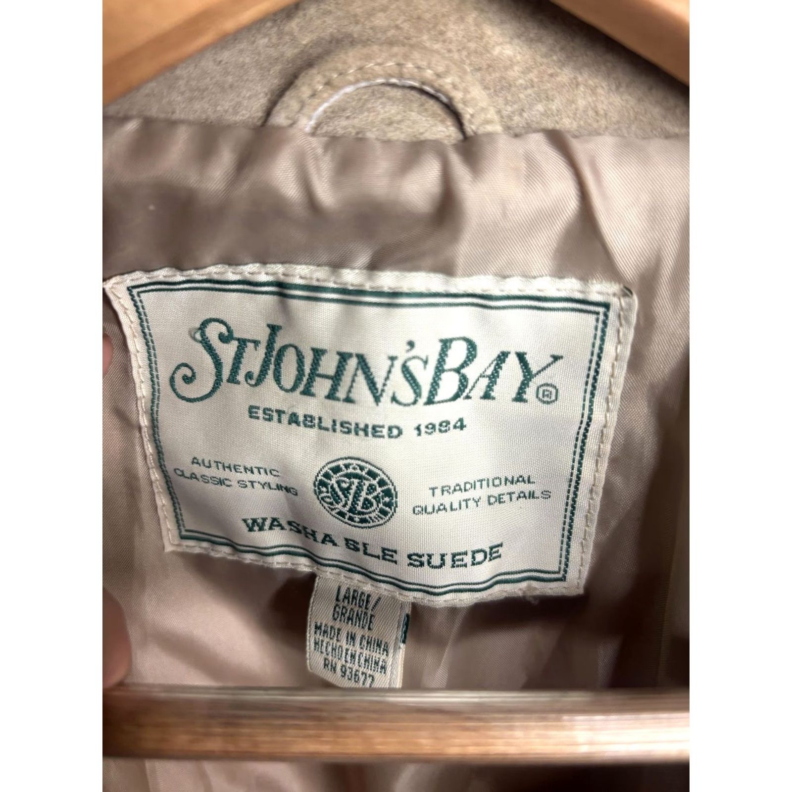 Vintage VINTAGE St. John's Bay Jacket Womens Large Tan Washable Suede Button Front Car Coat Size L / US 10 / IT 46 - 4 Thumbnail