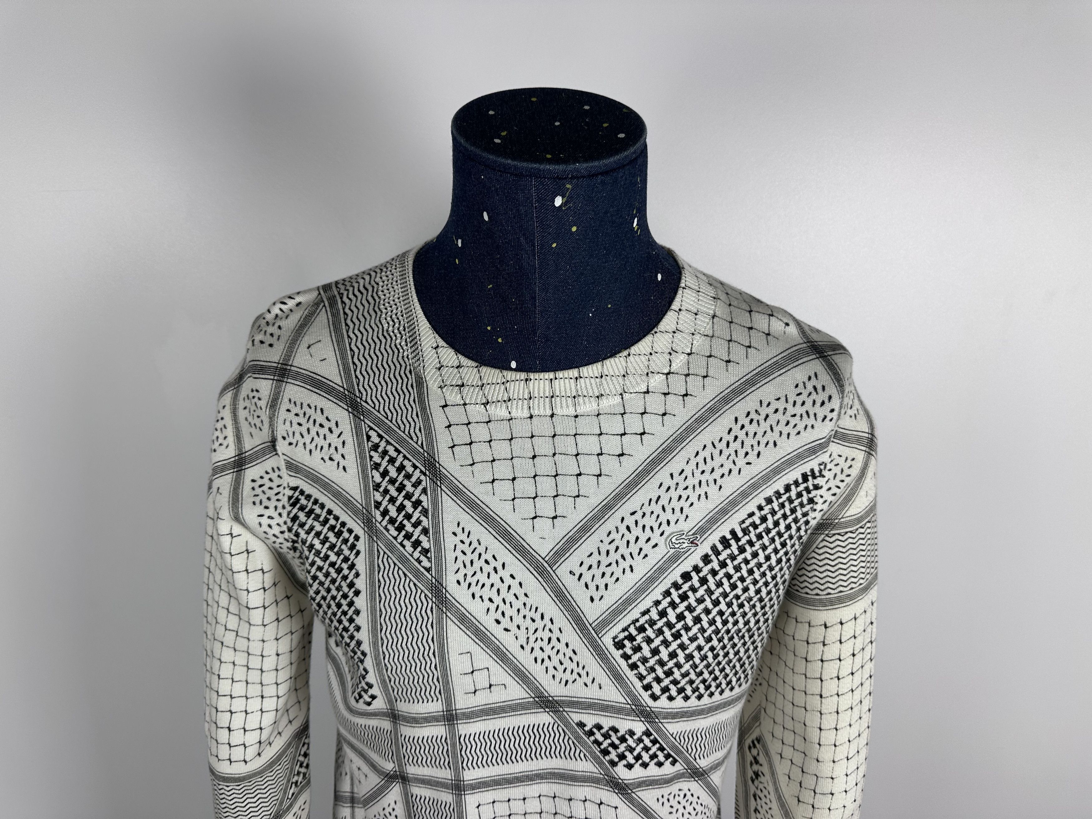 Lacoste Lacoste Live Sweater Pullover White Black Size S Cotton Size US S / EU 44-46 / 1 - 3 Thumbnail