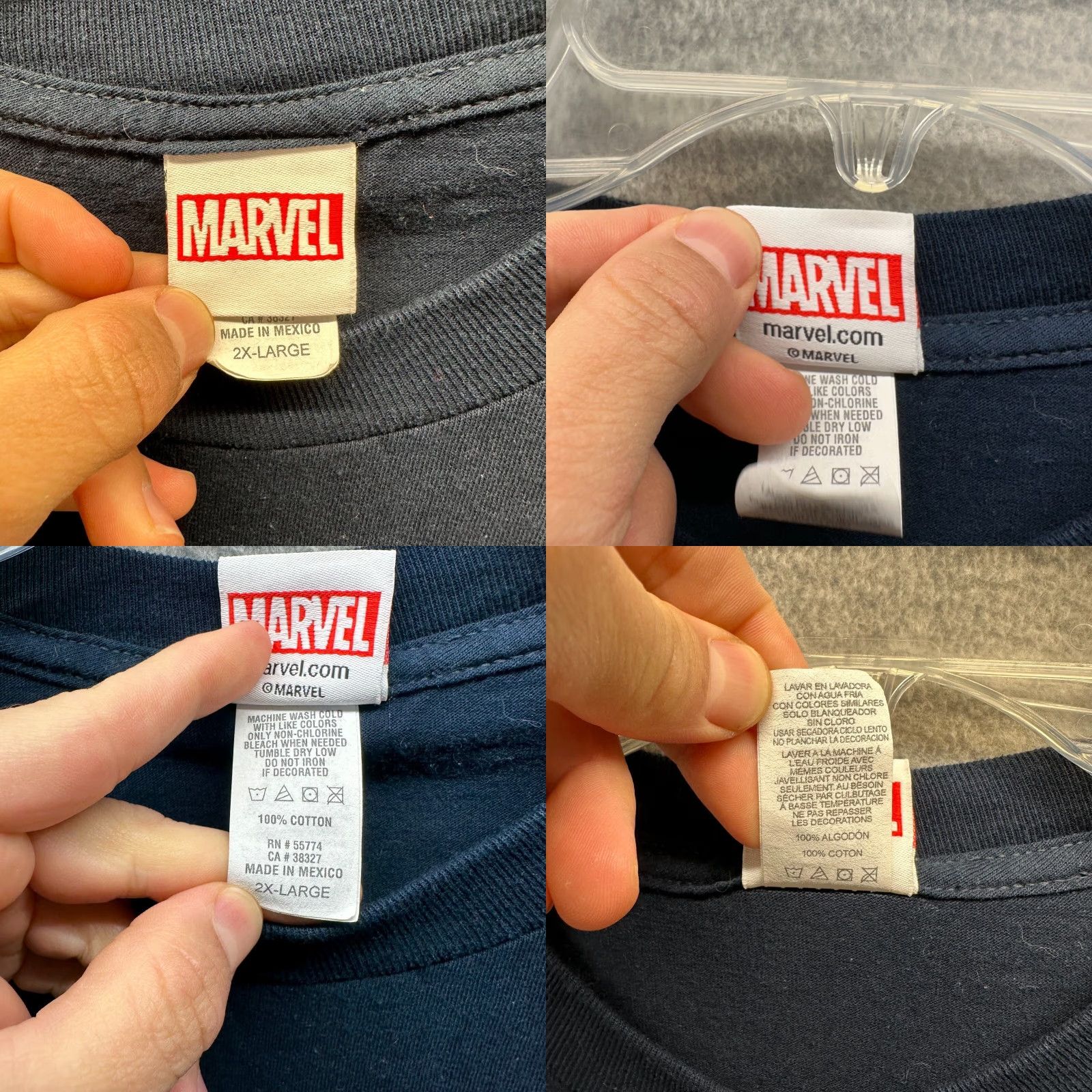Vintage Captain America Shirt Adult 2XL Blue Marvel Comics Mens T-Shirt Short Sleeve Crew Neck Cotton Logo Pattern Solid Size US XXL / EU 58 / 5 - 8 Thumbnail