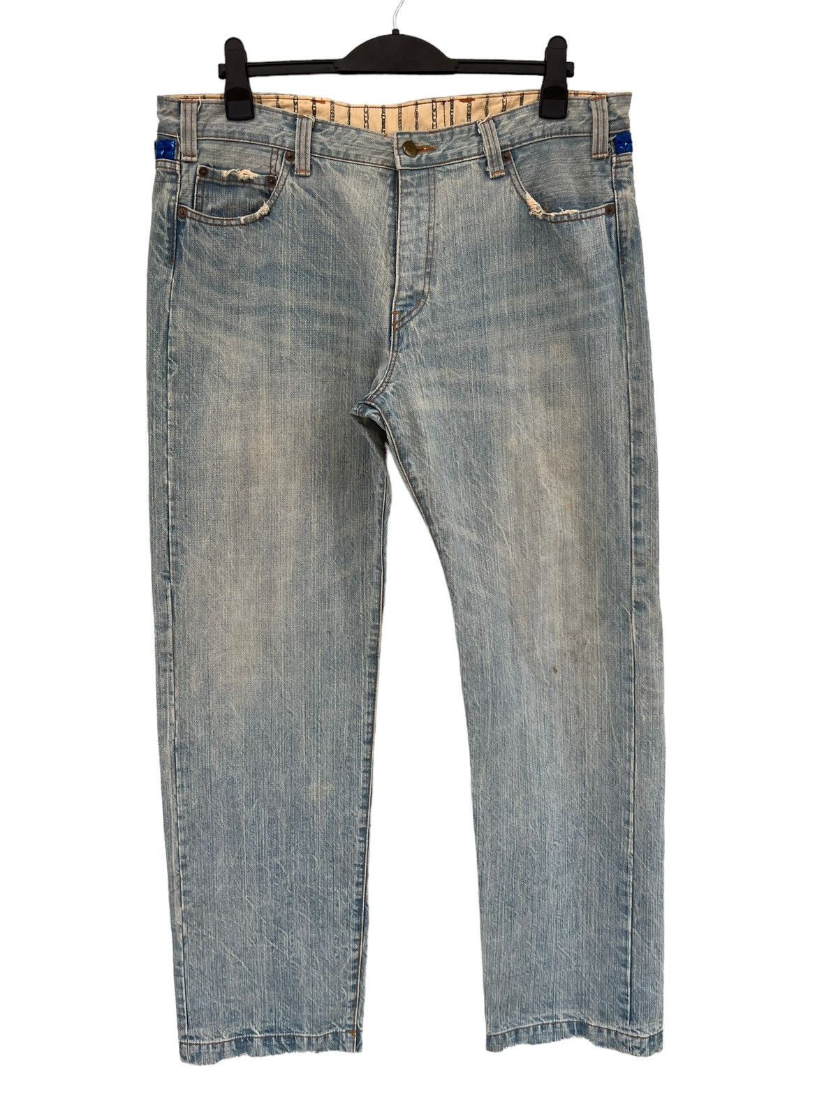 PHENOMENON PHENOMENON Japan Blue Studded Rips Ripped Baggy Denim Jeans Size US 36 / EU 52 - 6 Thumbnail