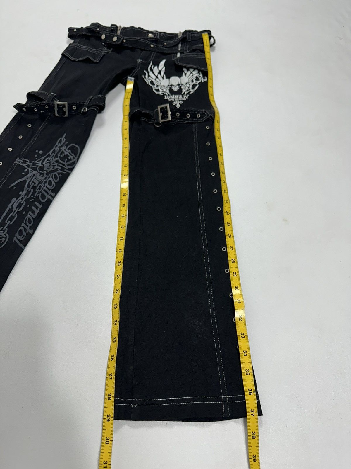 Other K star Punk Rock Bondage Skull Skeleton Poem Style Pants Size 28" / US 6 / IT 42 - 17 Thumbnail