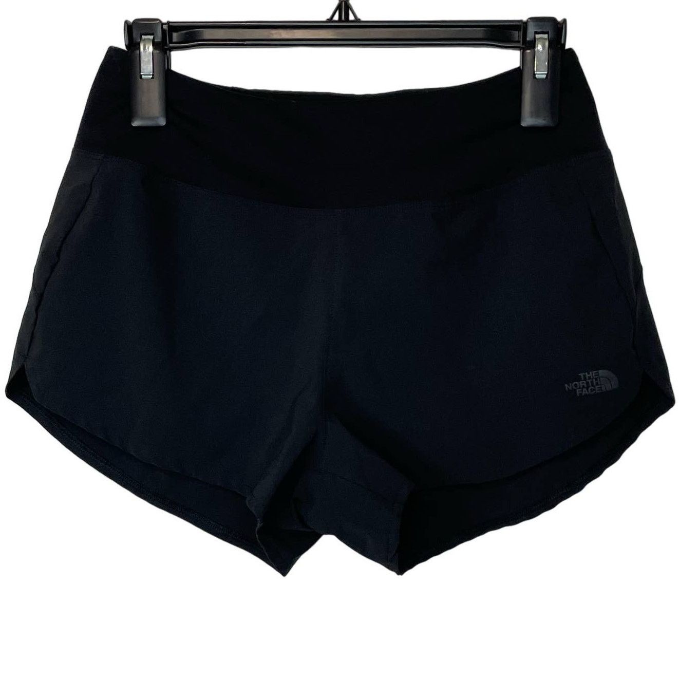 The North Face North Face Black Shorts S Logo Zip Pocket Athletic Unlined Size 26" / US 2 / IT 38 - 1 Thumbnail