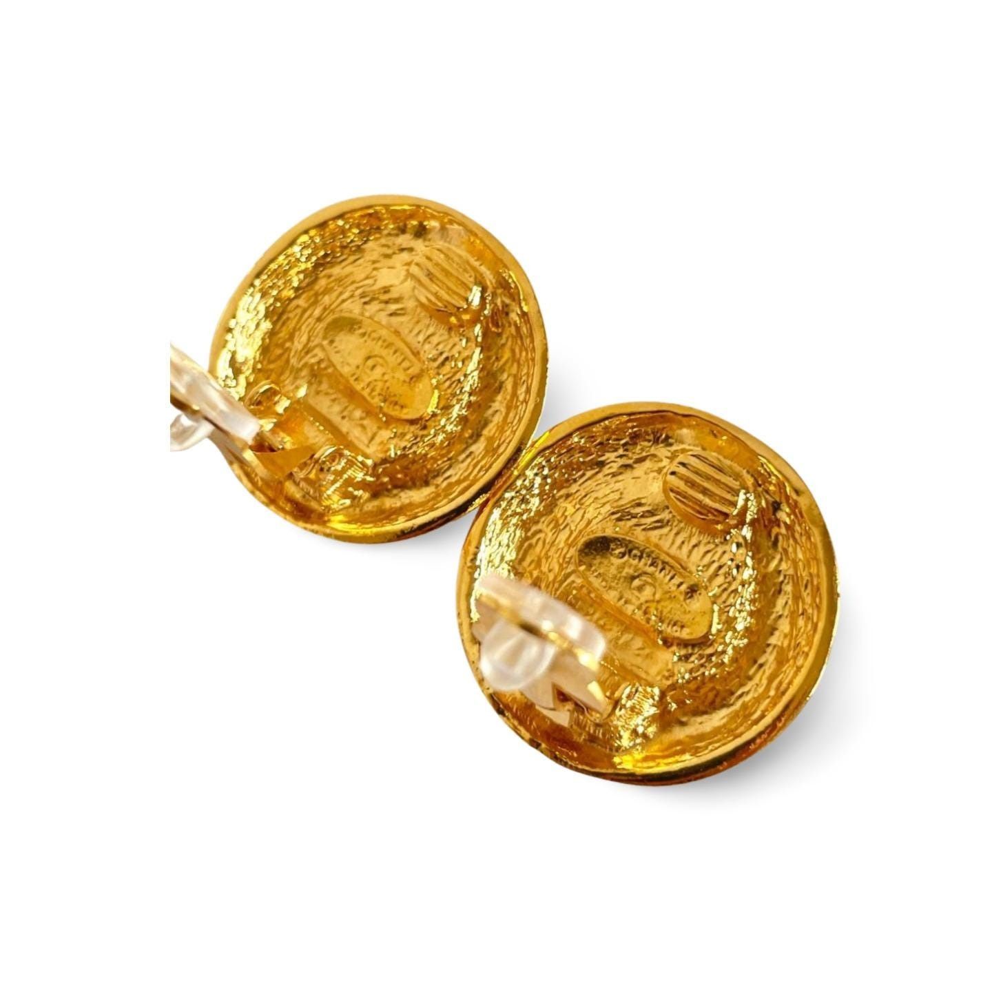 Chanel Vintage CHANEL golden round earrings with faux pearl Size ONE SIZE - 9 Thumbnail