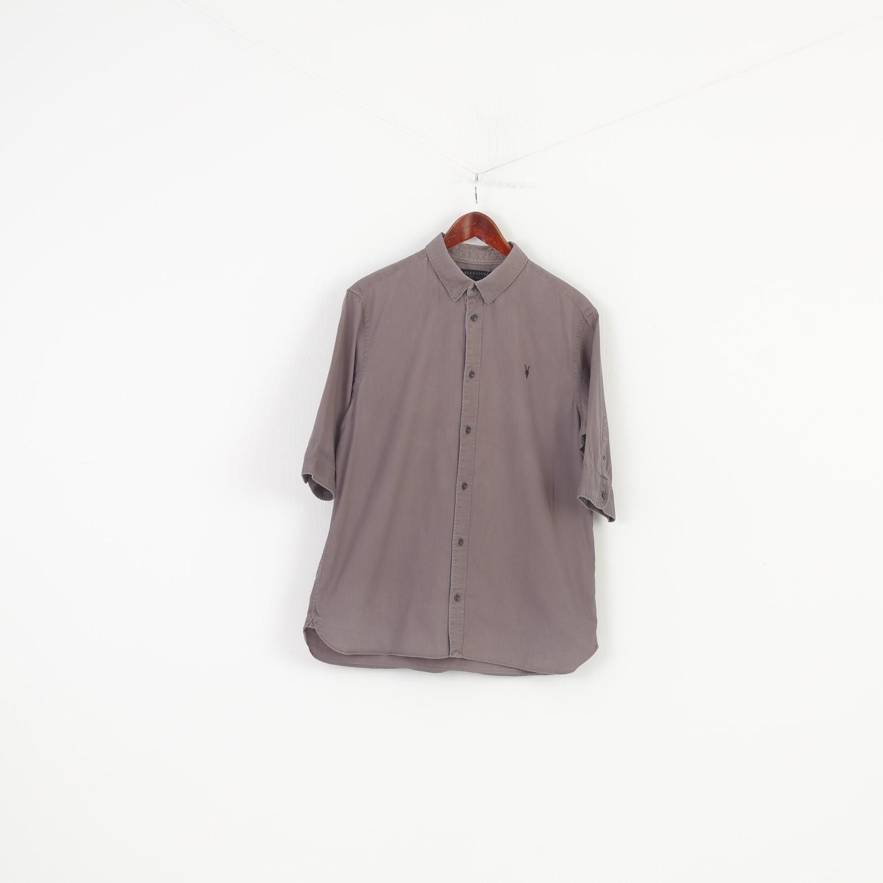 Allsaints Allsaints Men L Casual Shirt Collar Grey Medium Sleeve 10261 Size US L / EU 52-54 / 3 - 1 Thumbnail