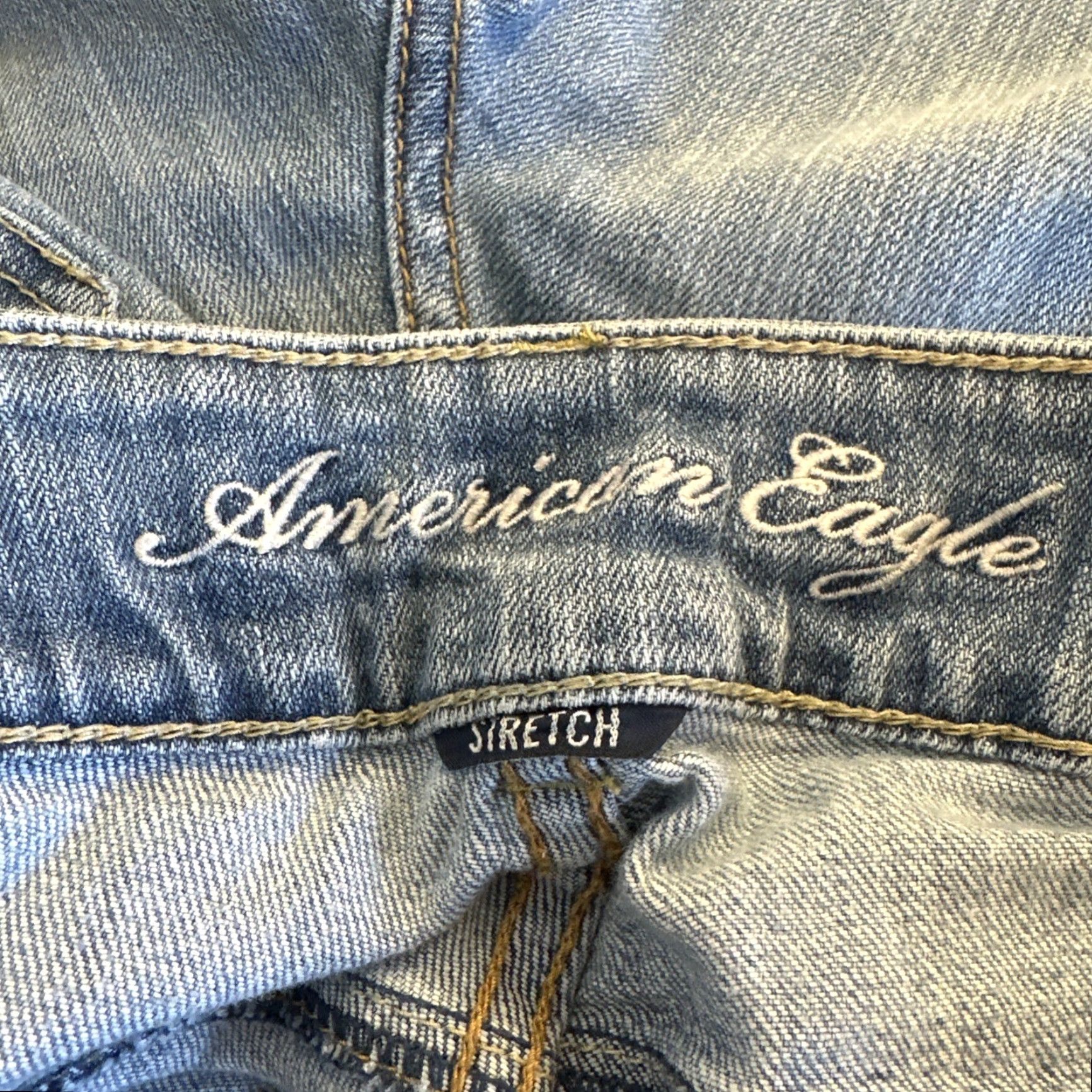 Vintage VINTAGE American Eagle ARTIST Jeans Womens 8 Low Rise Flare Light Wash Stretch 2010 Size 24" / US 00 / IT 34 - 7 Thumbnail
