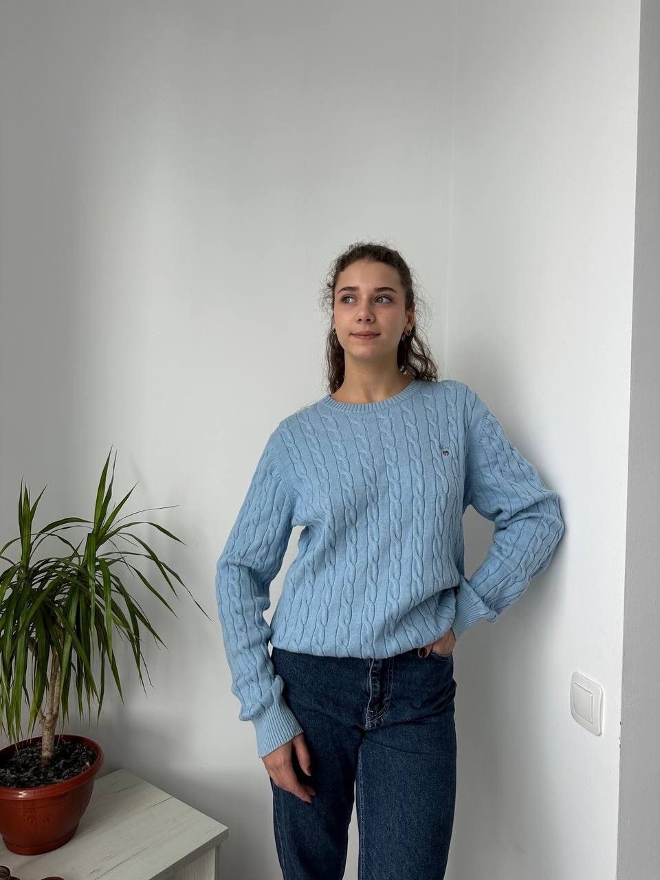 Gant × Vintage Vintage Gant Blue Knit Jumper Womens Cotton Sweater Size XL / US 12-14 / IT 48-50 - 9 Thumbnail