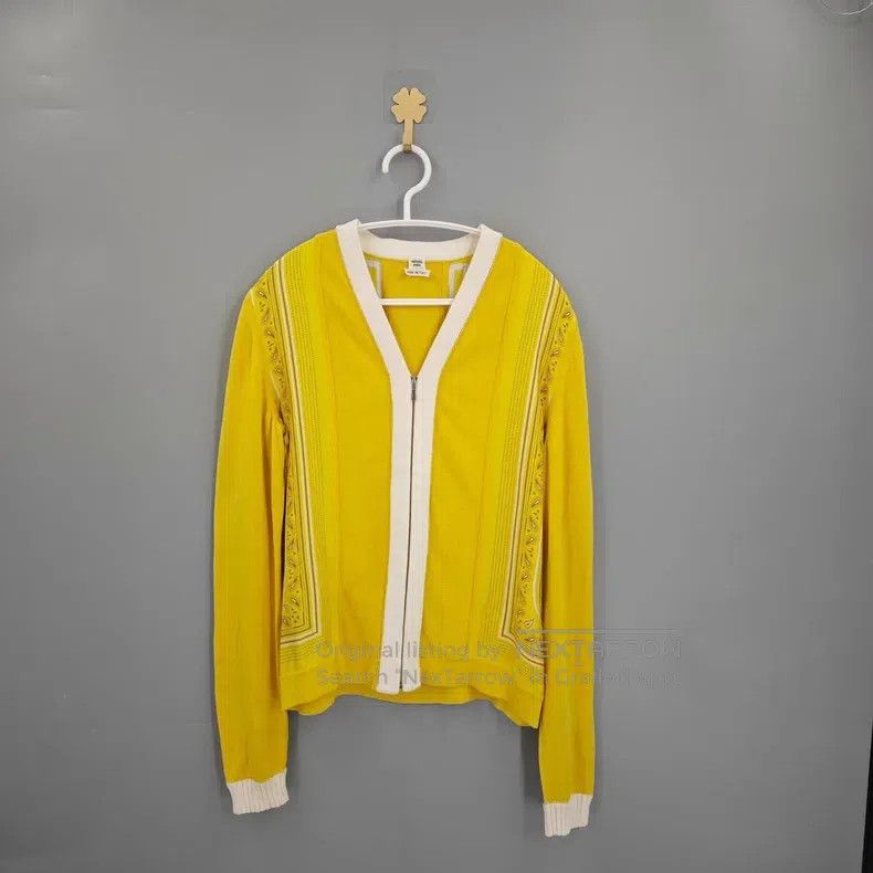 Hermes Hermes Yellow Silk and Cashmere Mixed Zip Open Cardigan Size XS / US 0-2 / IT 36-38 - 1 Thumbnail