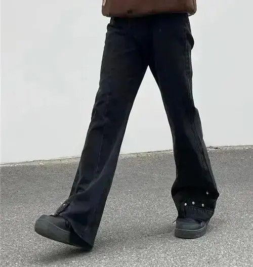 VIBE Fashion Vintage Brown Baggy Men Cargo Flare Jean Size US 36 / EU 52 - 2 Thumbnail