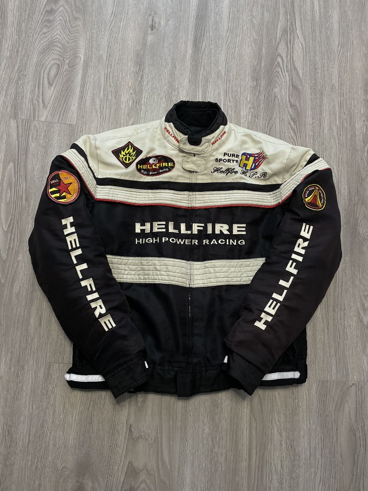 image of Moto x Racing Vintage Hell Fire Racing Jacket in Black, Men's (Size XL)