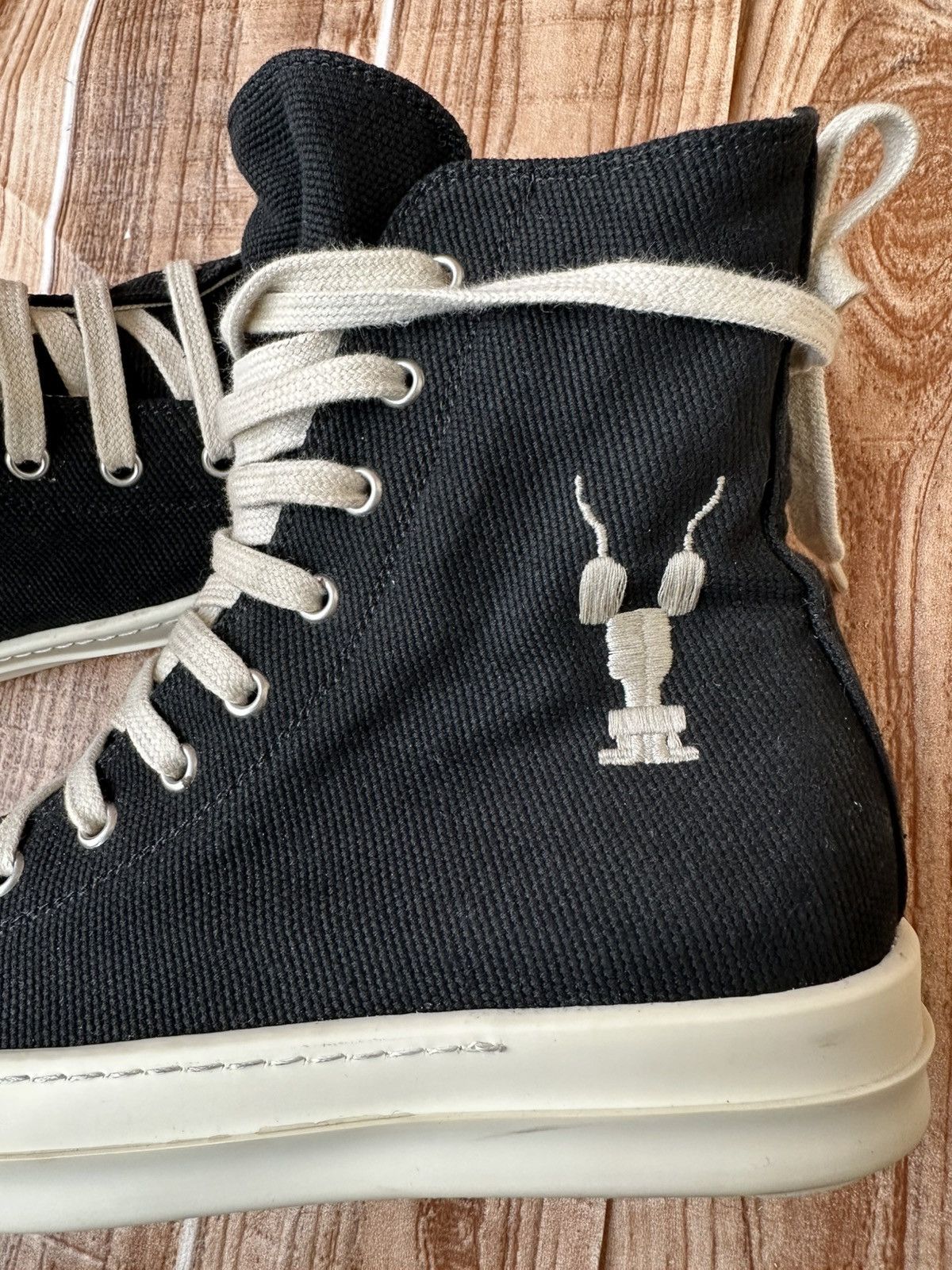 Rick Owens Rick Owens DRKSHDW Canvas Ramones Black Milk hightops Size US 6.5 / IT 36.5 - 10 Thumbnail
