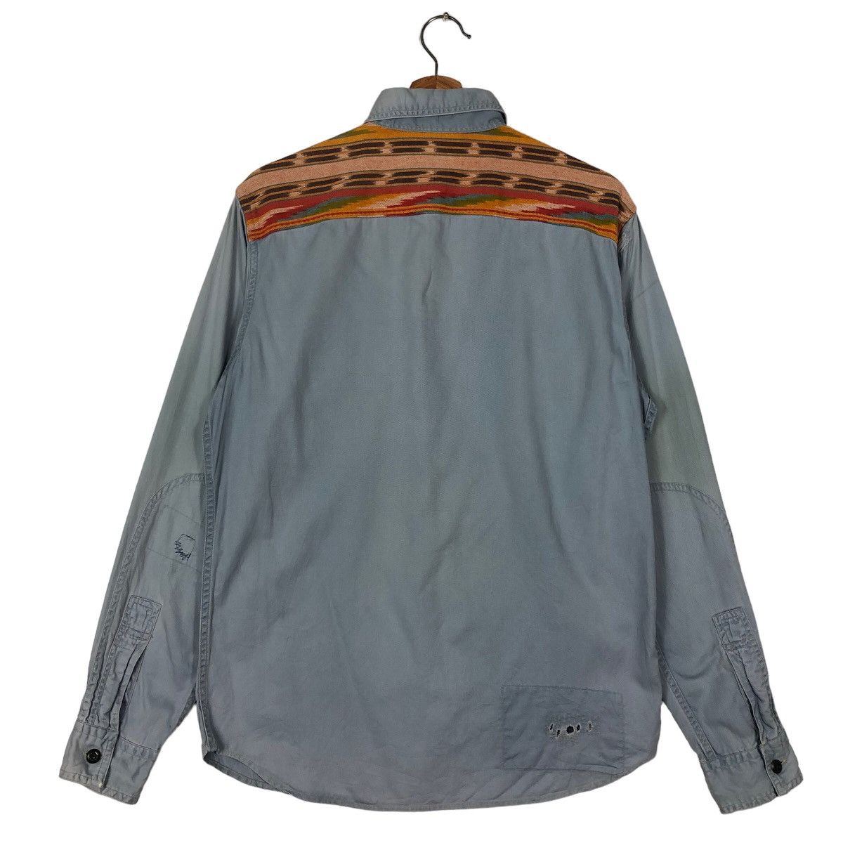 Polo Ralph Lauren 🔥90’s Chambrey Shirt Jacket Navajo Aztec Shoulders Design Size US S / EU 44-46 / 1 - 7 Thumbnail