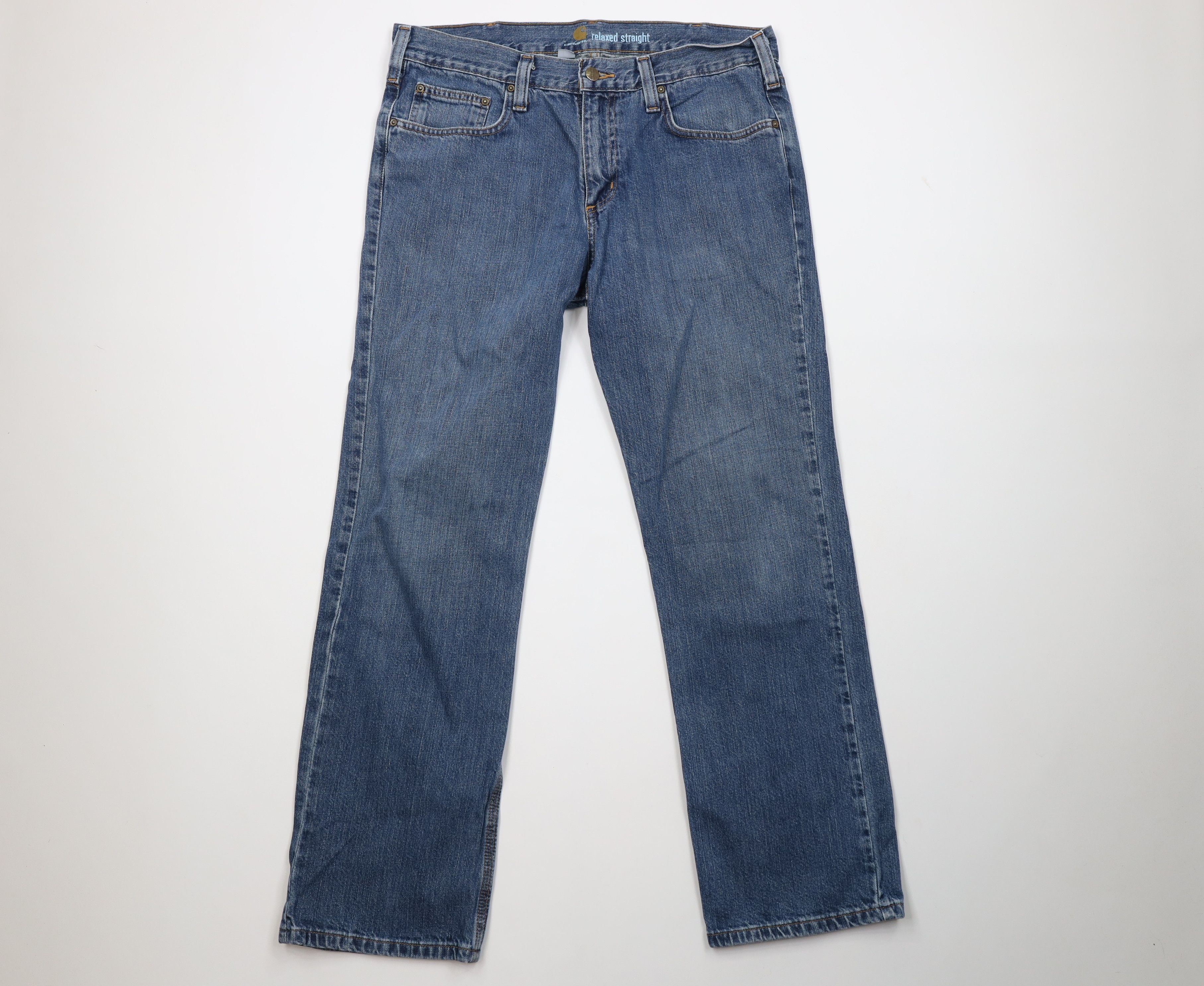 Carhartt Vintage Y2K Carhartt Spell Relaxed Straight Leg Jeans Blue Size US 34 / EU 50 - 1 Thumbnail