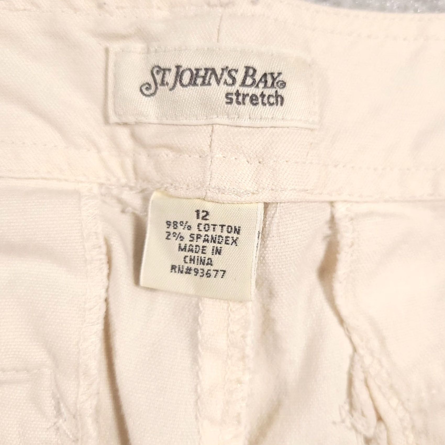 Vintage St Johns Bay Pants Womens 12 Beige Stretch Cargo Capri Cropped Casual Outdoors Size 34" / US 12 / IT 48 - 6 Thumbnail