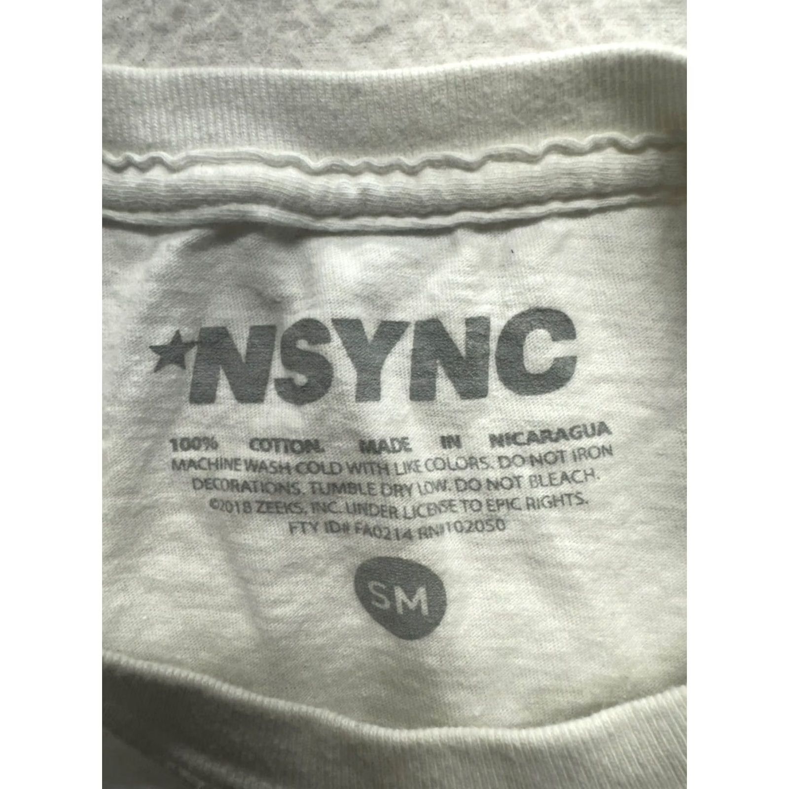 Vintage NSYNC Graphic Tee Mens T-Shirt Small White Graphic NSYNC Band Members 90s Concert Style Vintage Womens Small Size US S / EU 44-46 / 1 - 4 Thumbnail