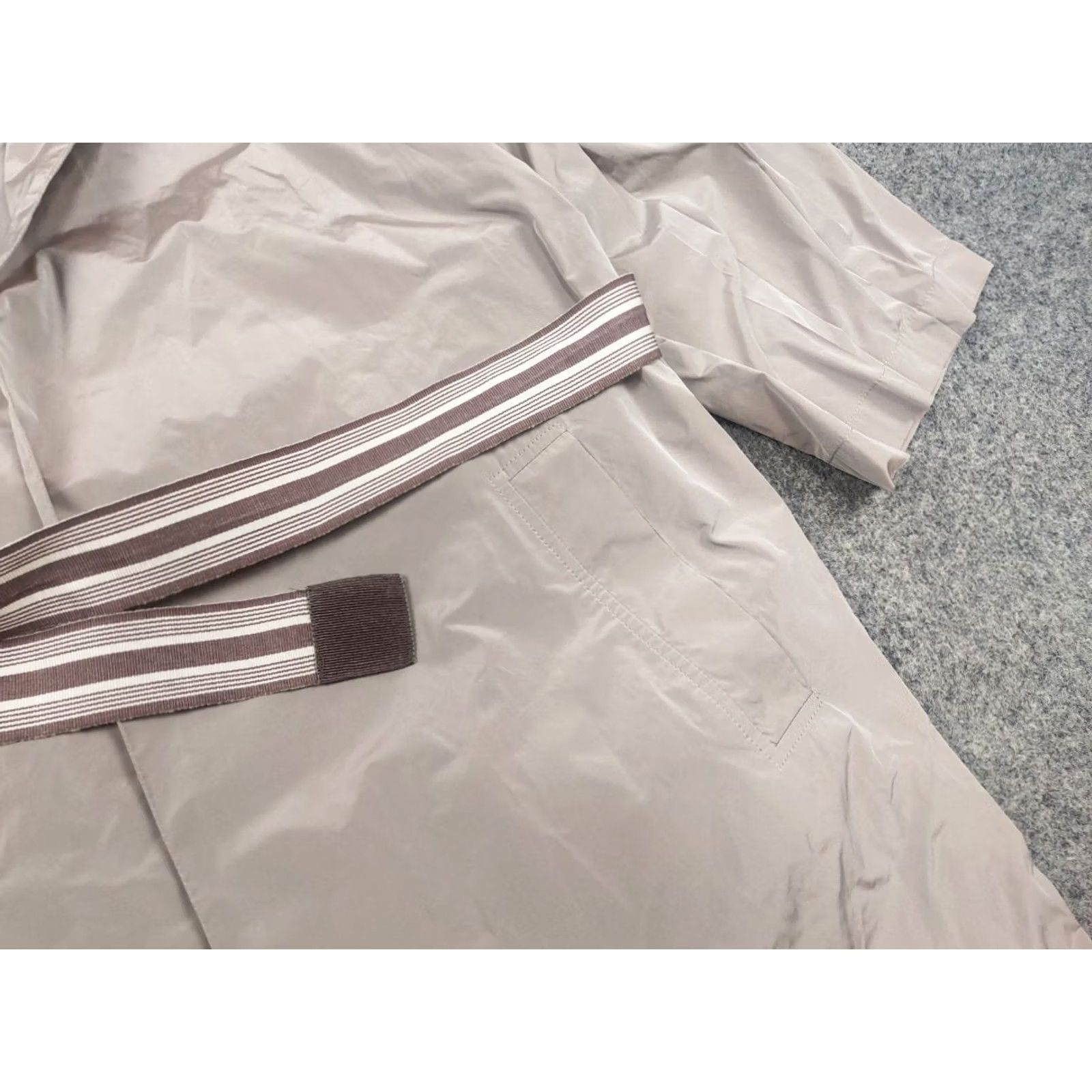 Fabiana Filippi Fabiana Filippi Italy Design Jacket Coat Wrap-around Belt Champagne Color 3/4 Sleeve L Womens Knit Nylon-like Solid 92 cm Length Size L / US 10 / IT 46 - 6 Thumbnail