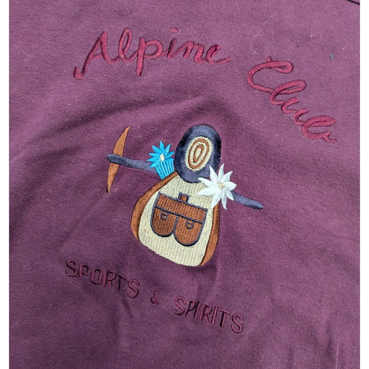 Vintage Vintage Alpine Club Sports & Spirits Maroon sweater Size US M / EU 48-50 / 2 - 2 Thumbnail