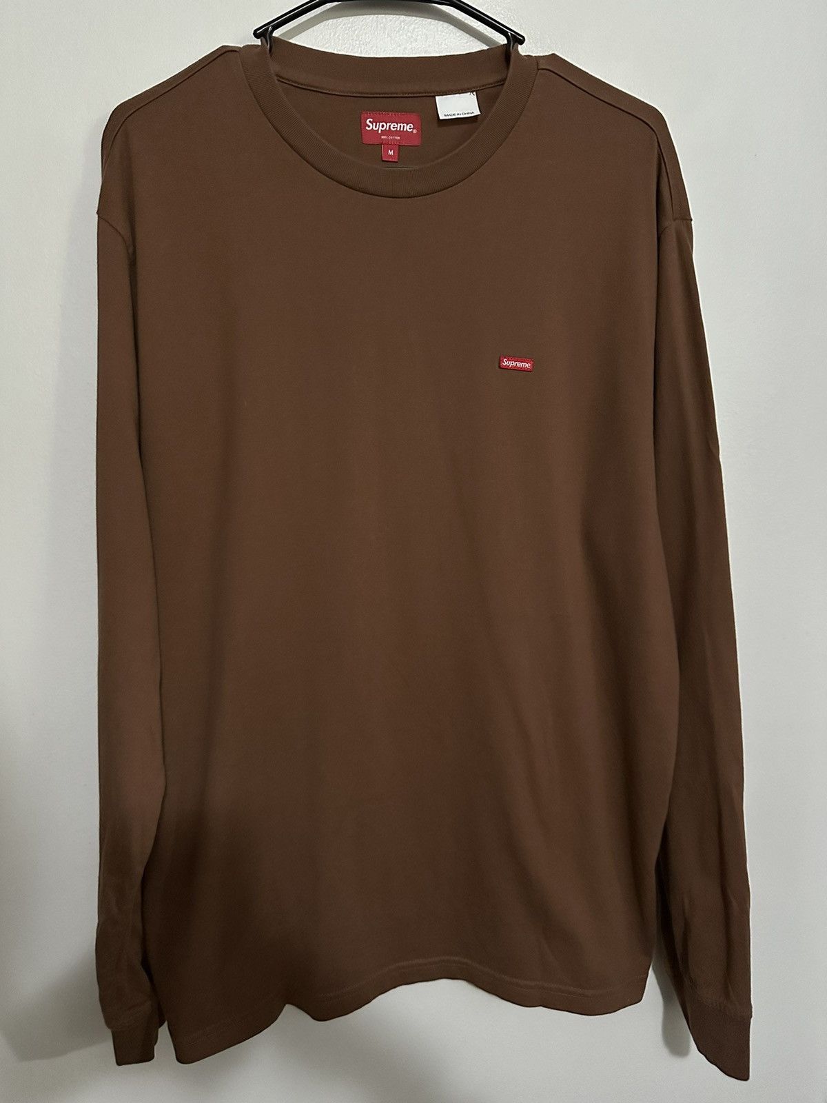 Supreme Small Box L/S Tee Dark Brown
