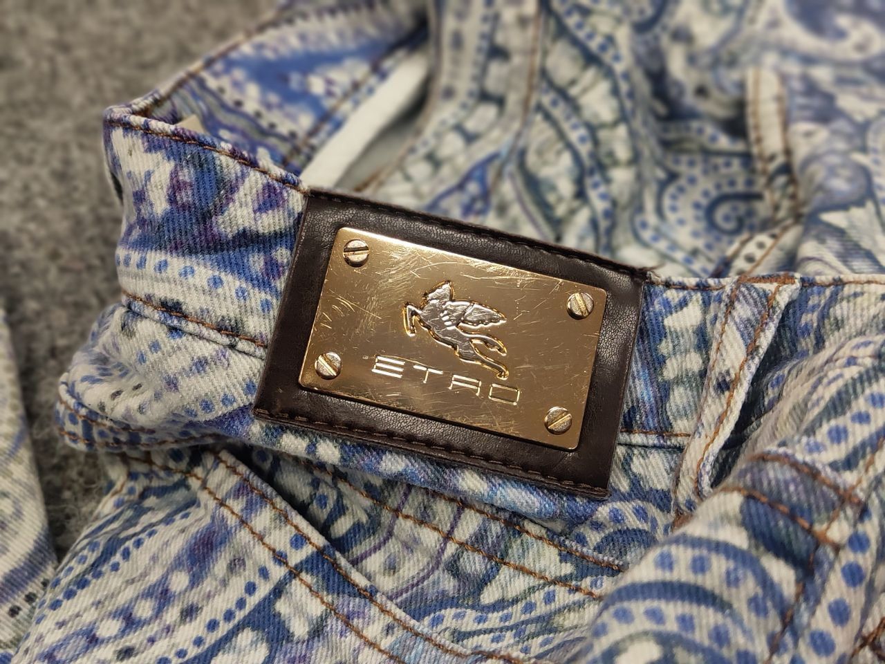 Etro Etro Milano Design Art Pattern Paisley Slim Fit Denim Jeans Size 30" / US 8 / IT 44 - 14 Thumbnail