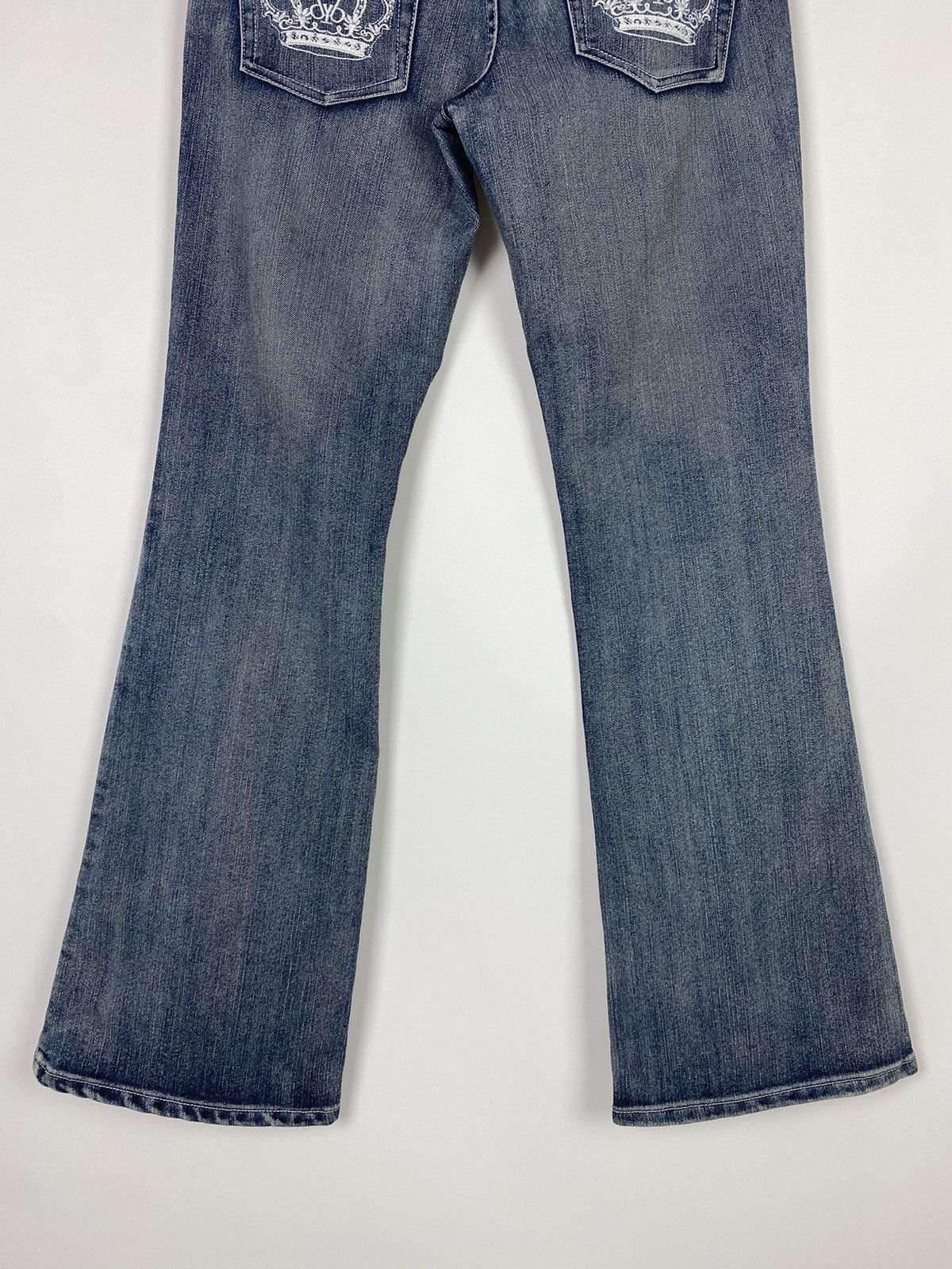 Victoria Beckham Y2K Vintage Low Rise Slim Washed Denim Flare Jeans Size 30" / US 8 / IT 44 - 12 Thumbnail