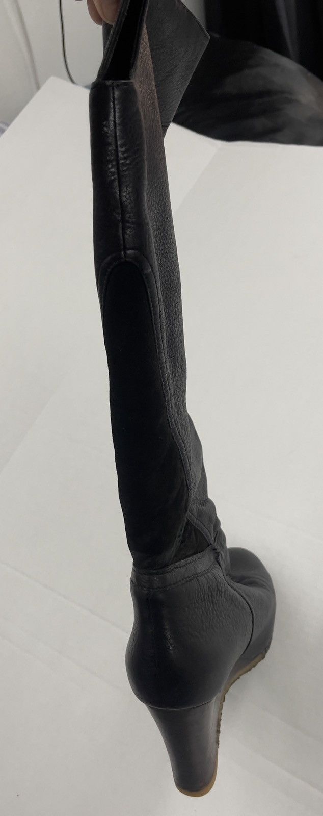 Ugg UGG Australia Black Sheepskin Leather Knee High Wedge Boots Size US 9 / IT 39 - 5 Thumbnail