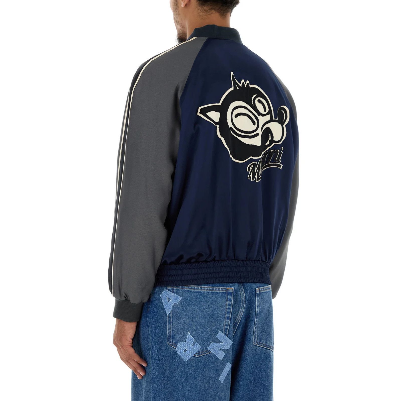 Marni MARNI Navy Blue Satin Bomber Jacket New & Authentic (Men's s Size US M / EU 48-50 / 2 - 4 Thumbnail