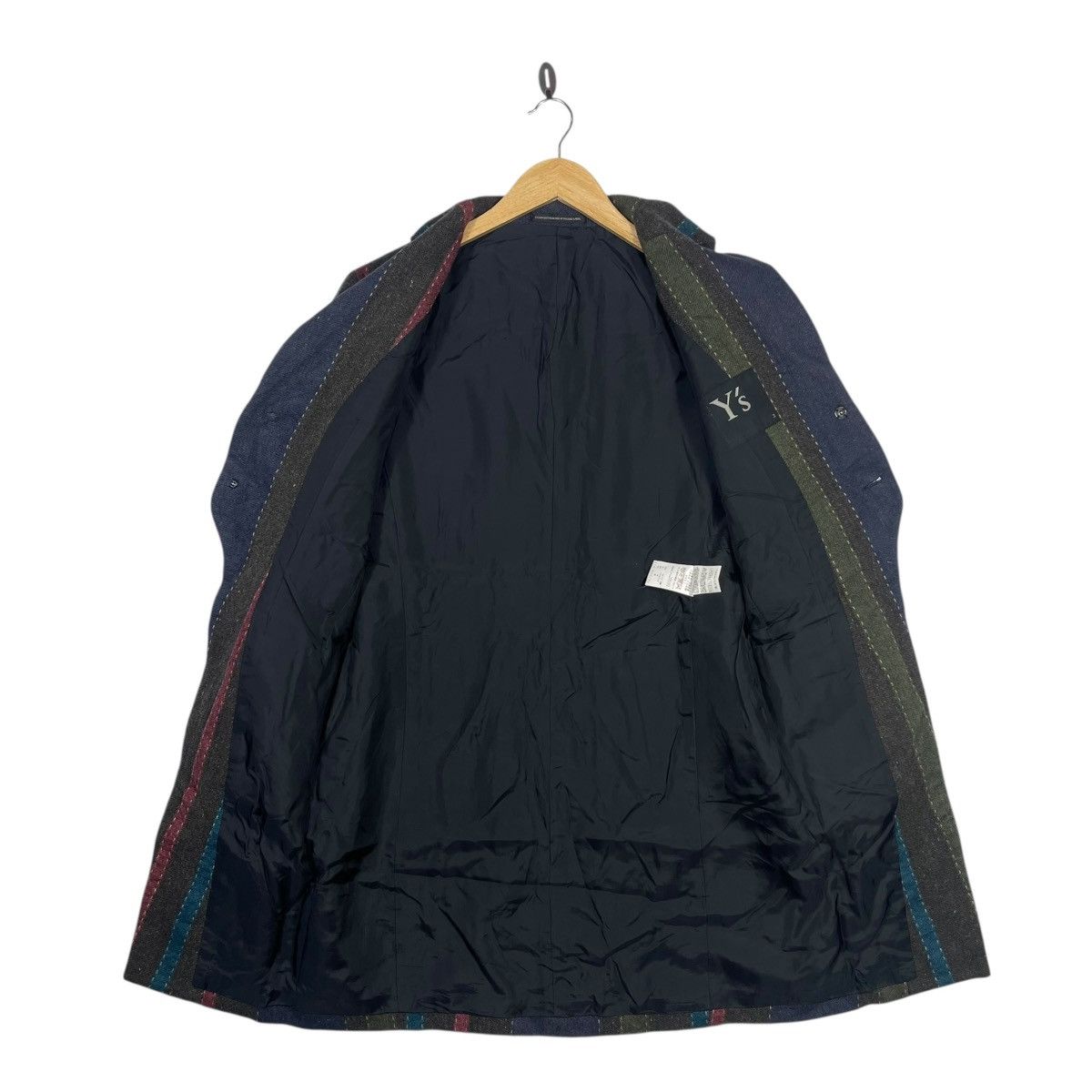 Yohji Yamamoto Y’s Yohji Yamamoto Striped Wool Coat Long Blazer Multi Color Size S / US 4 / IT 40 - 5 Thumbnail