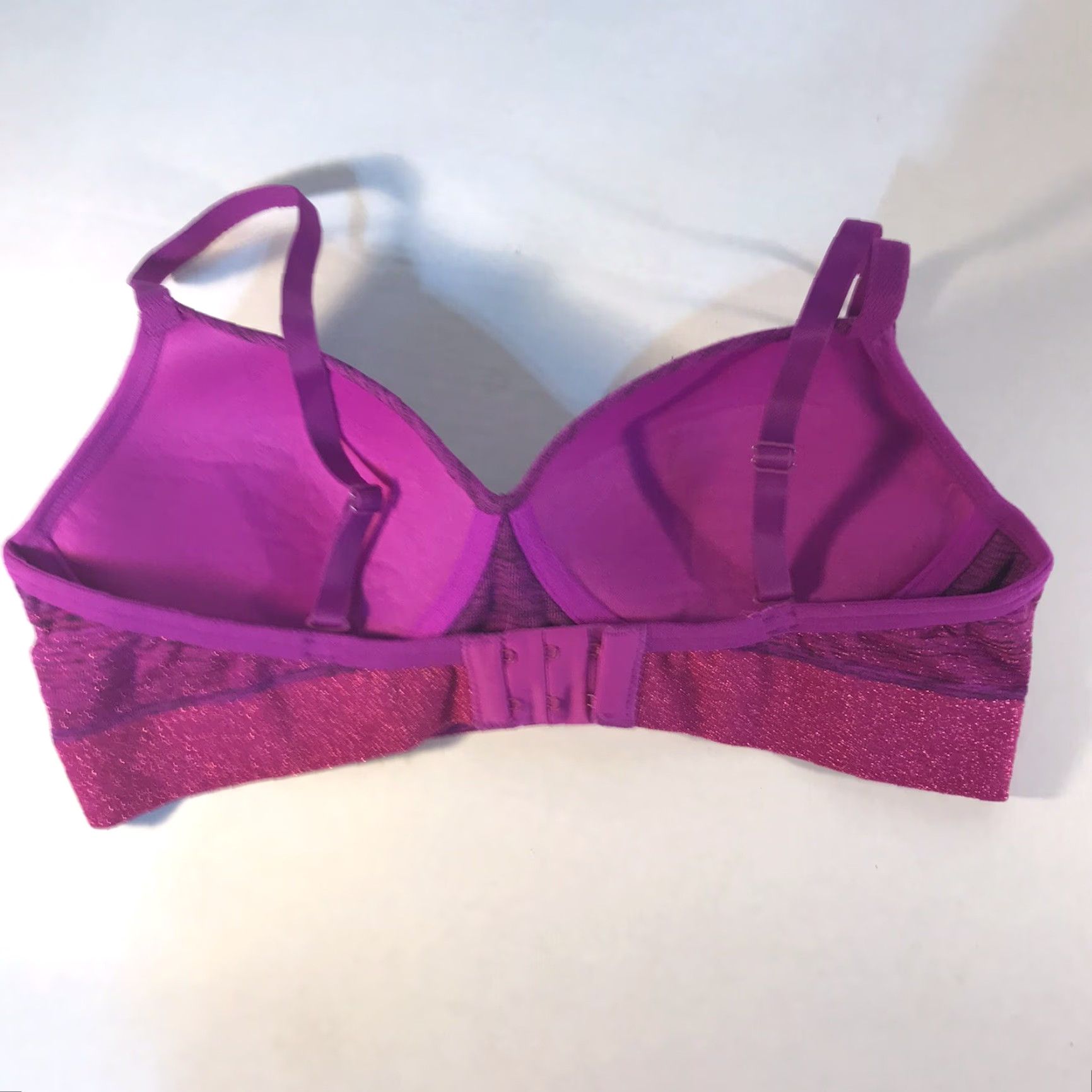 Vintage No Boundaries Women’s Wireless Push-Up Padded Bra M Metallic Pink/Purple Size ONE SIZE - 2 Thumbnail