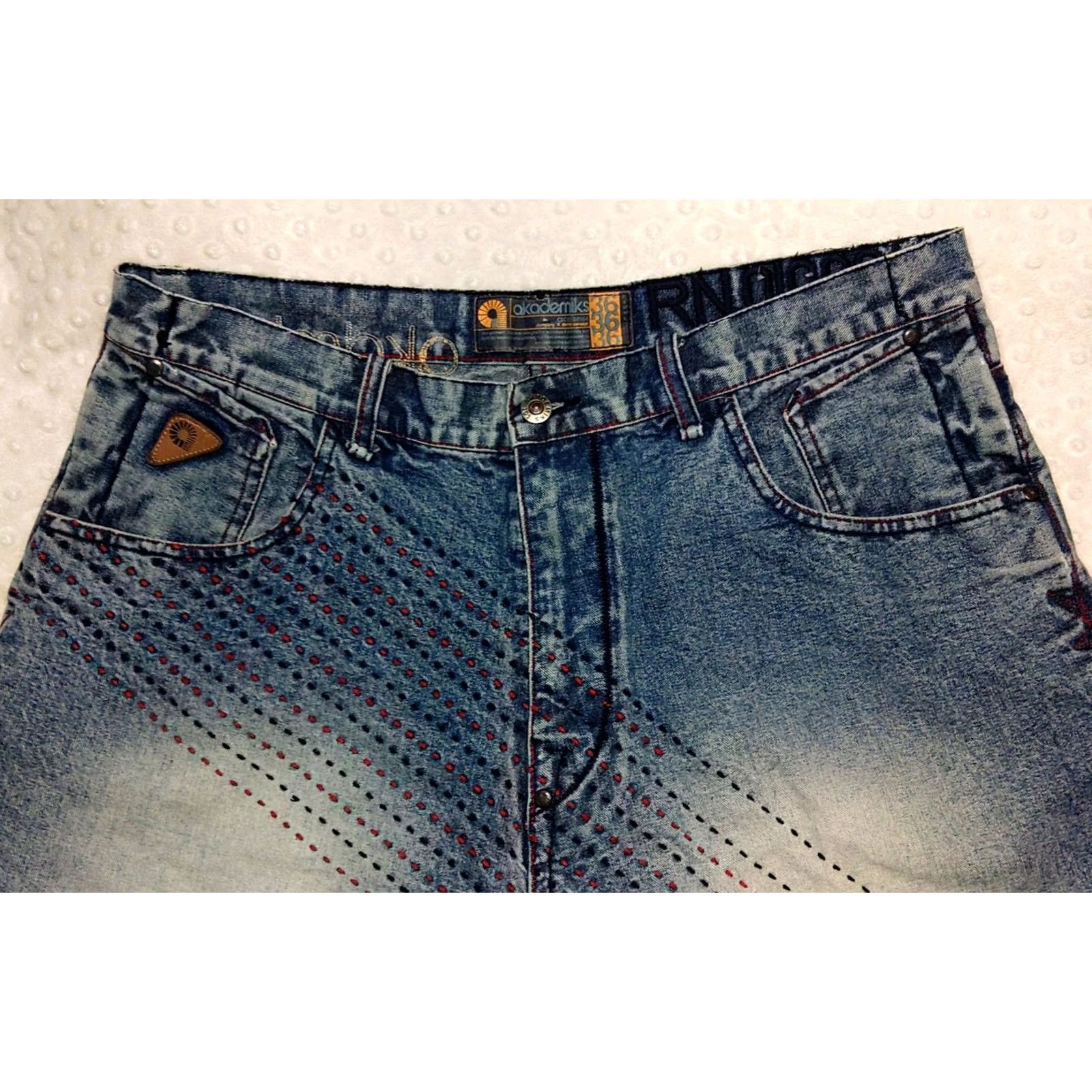 Akademiks VINTAGE Akademiks Baggy Jeans Bermuda Shorts 36 Blue Denim Hip Hop 90s Mens Casual Distressed Embroidered Logo Pocket 5-Pocket Rise High Size US 36 / EU 52 - 4 Thumbnail