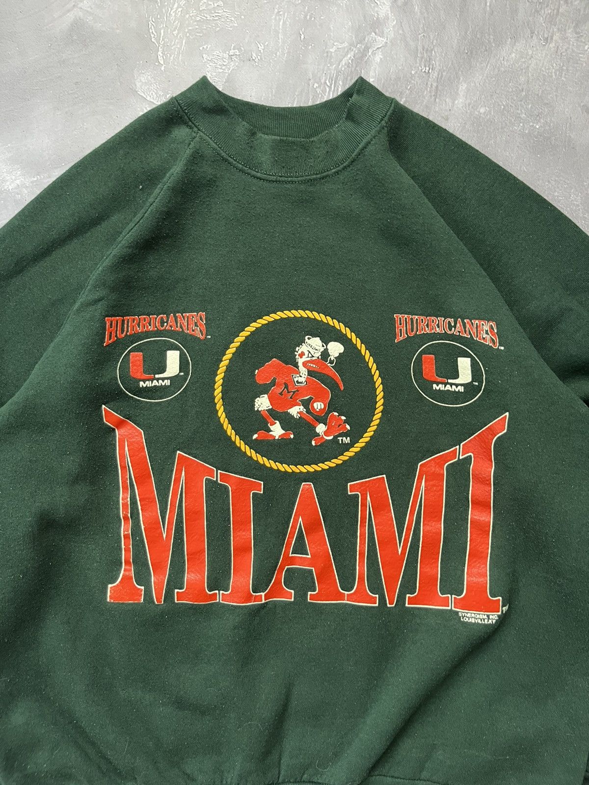 NFL Vintage Miami Hurricanes Green Sweatshirt NFL Size XL Size US XL / EU 56 / 4 - 2 Thumbnail