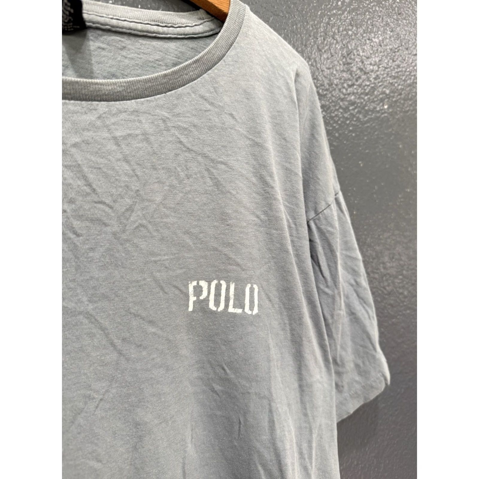 Ralph Lauren VINTAGE Ralph Lauren Polo Shirt T-Shirt 2XL 90s Stencil Logo Cotton Slate Blue Mens Size US XXL / EU 58 / 5 - 4 Thumbnail