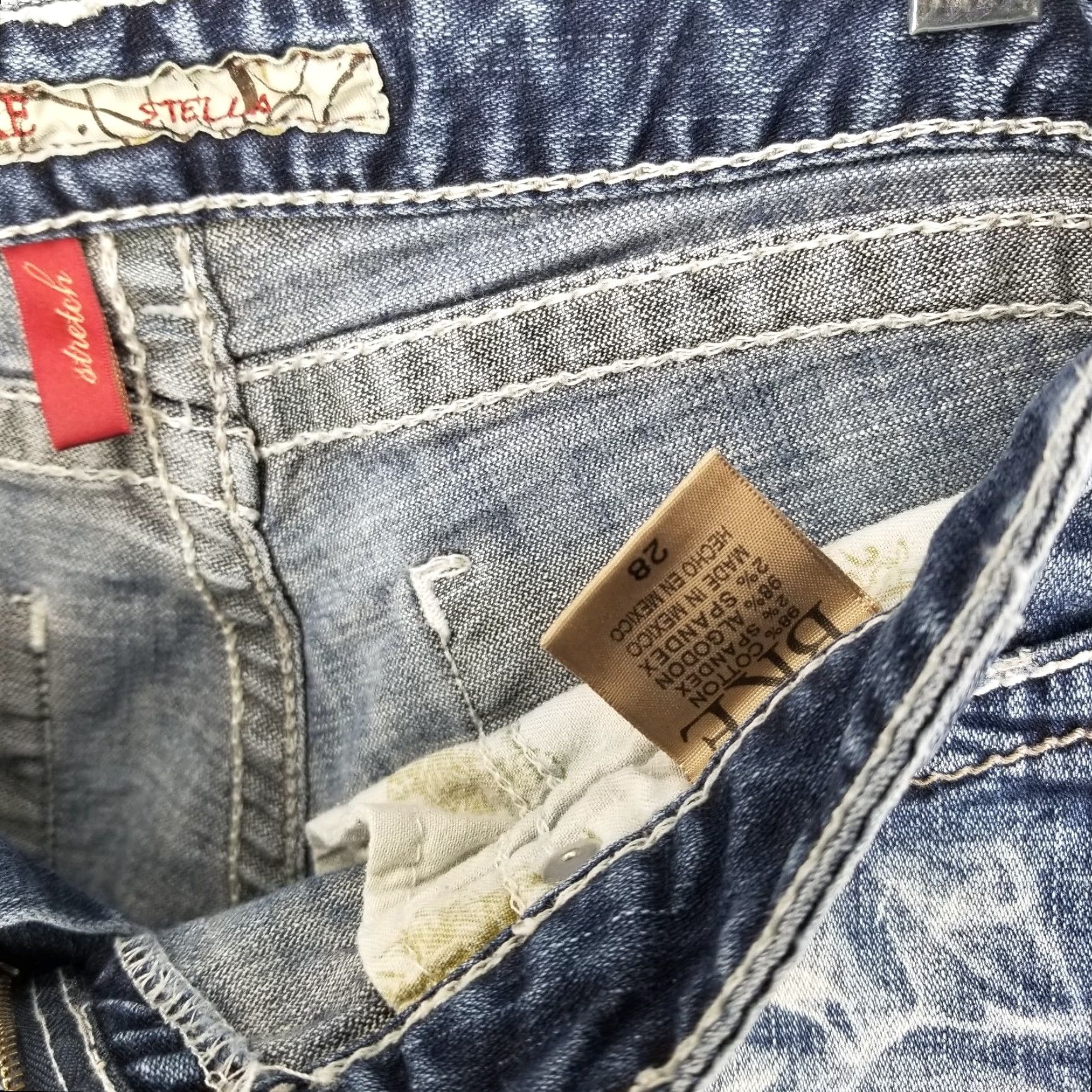 Vintage Buckle BKE Stella Jeans Women Distressed Stretch Bootcut Size 28 Blue Womens Size 28" / US 6 / IT 42 - 4 Thumbnail
