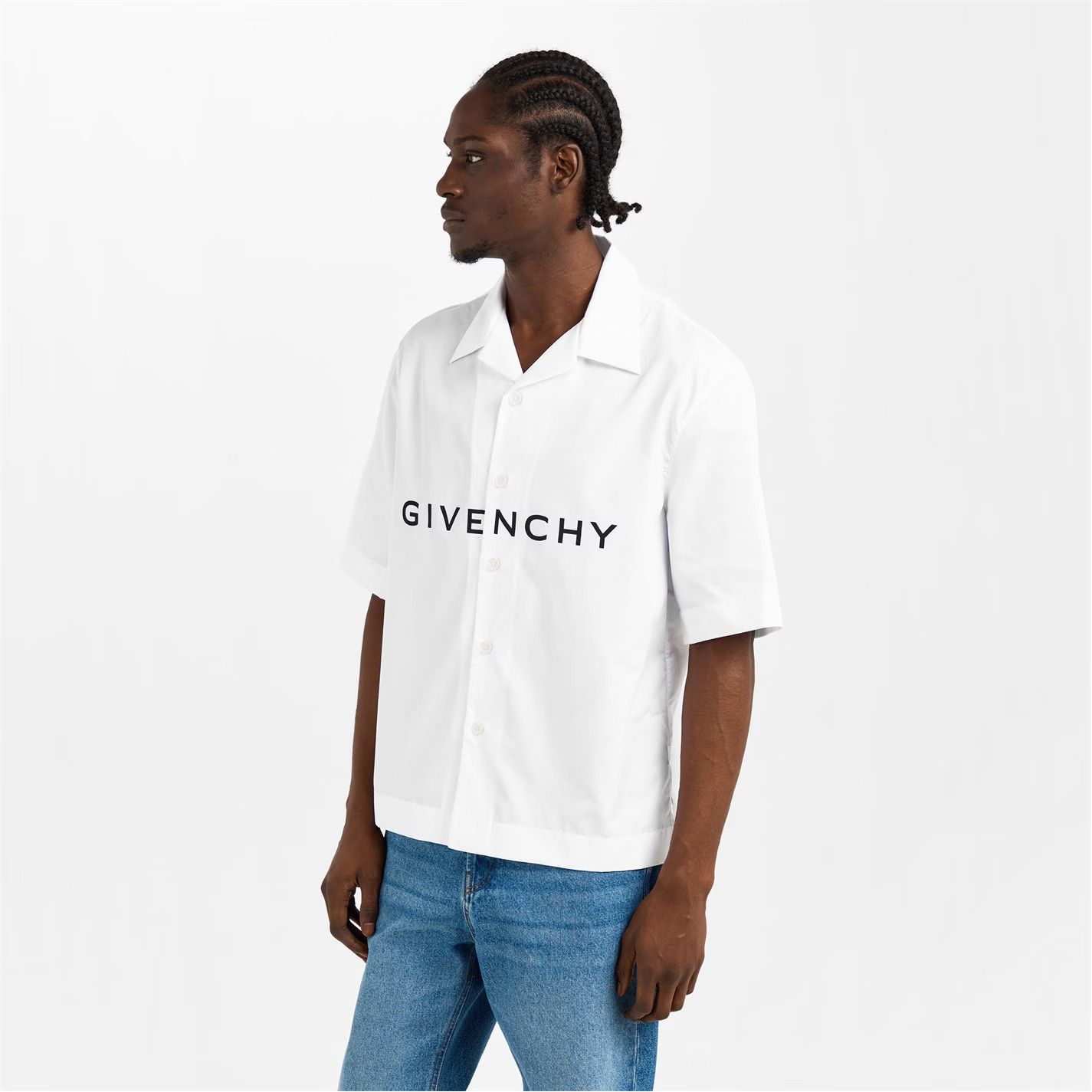 Givenchy o1g2r1mq0426 Boxy Fit Short Sleeve Plain Shirt in White Size US S / EU 44-46 / 1 - 3 Thumbnail