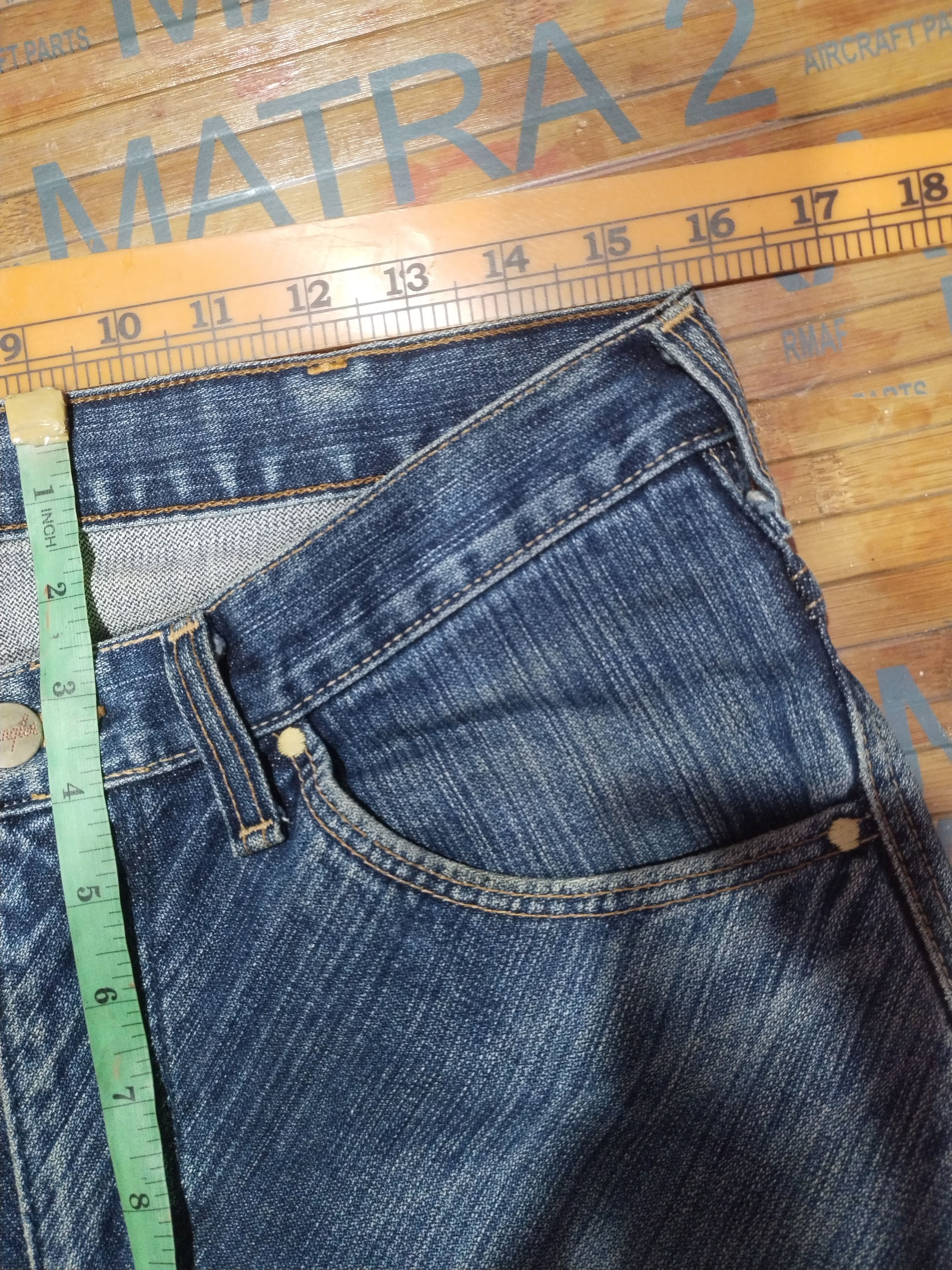 Japanese Brand × Vintage × Wrangler Jeans Wrangler Sanforized, Greensboro Sz 32"31" Size US 32 / EU 48 - 4 Thumbnail