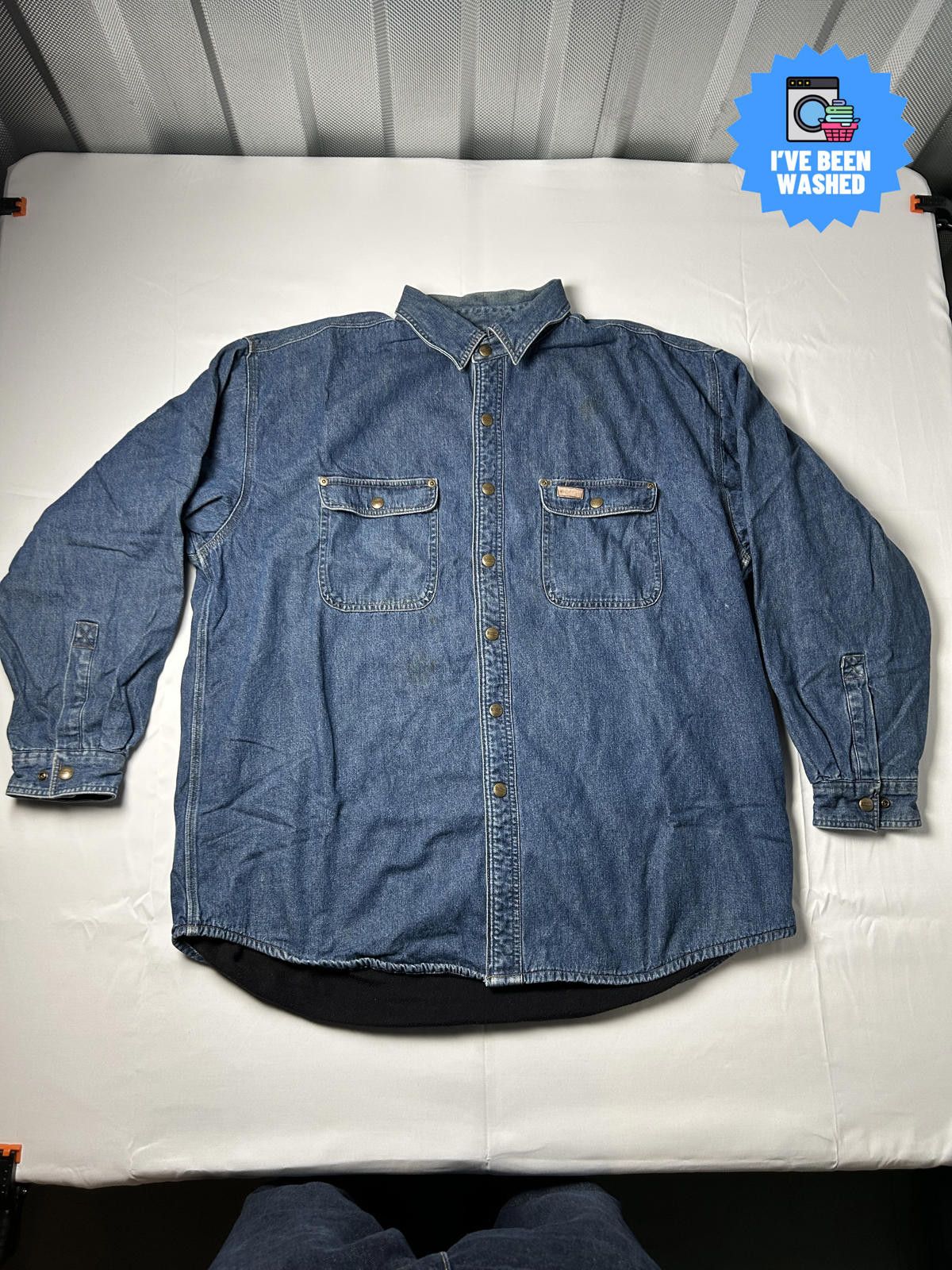 Carhartt Carhartt Denim Fleece Lined Pocket Overshirt Heavyweight Size US XL / EU 56 / 4 - 1 Thumbnail