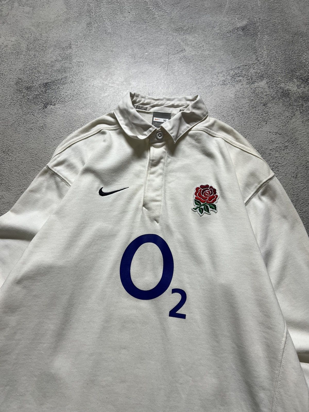 Vintage Vintage Blokecore Nike England 02 Rugby Longsleeve Polo Size US S / EU 44-46 / 1 - 4 Thumbnail