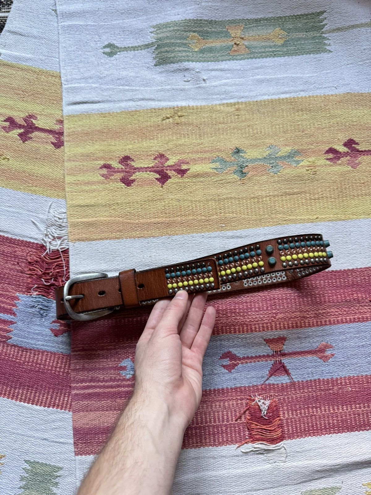 Genuine Leather Vintage 00’s Esprit y2k Japanese Genuine Leather Belt Size ONE SIZE - 3 Thumbnail