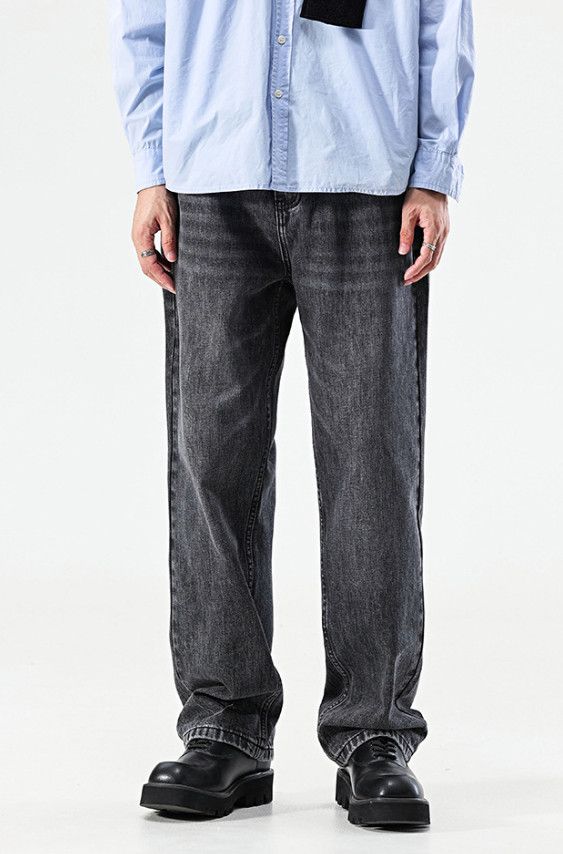 Japanese Brand Men's trendy retro washed loose wide-leg jeans Size US 32 / EU 48 - 1 Thumbnail